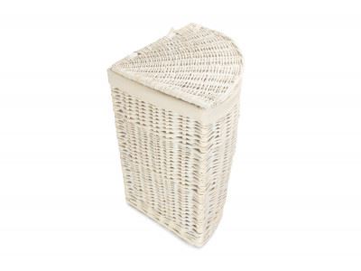 Corner White Wash Laundry Basket with a White Lining - Picture 8 of 26
