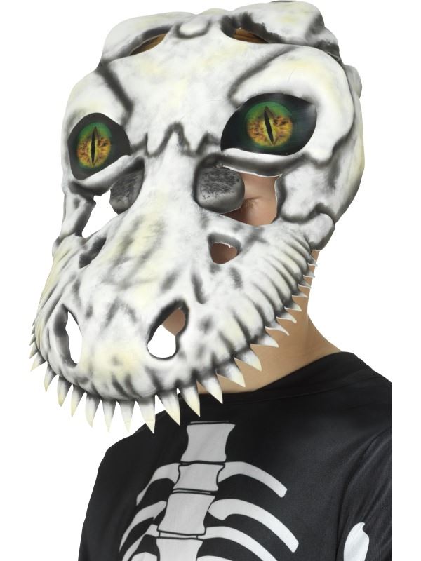 Ragazzi T-REX Scheletro Dinosauro Bambini Maschera Zombie Halloween Costume