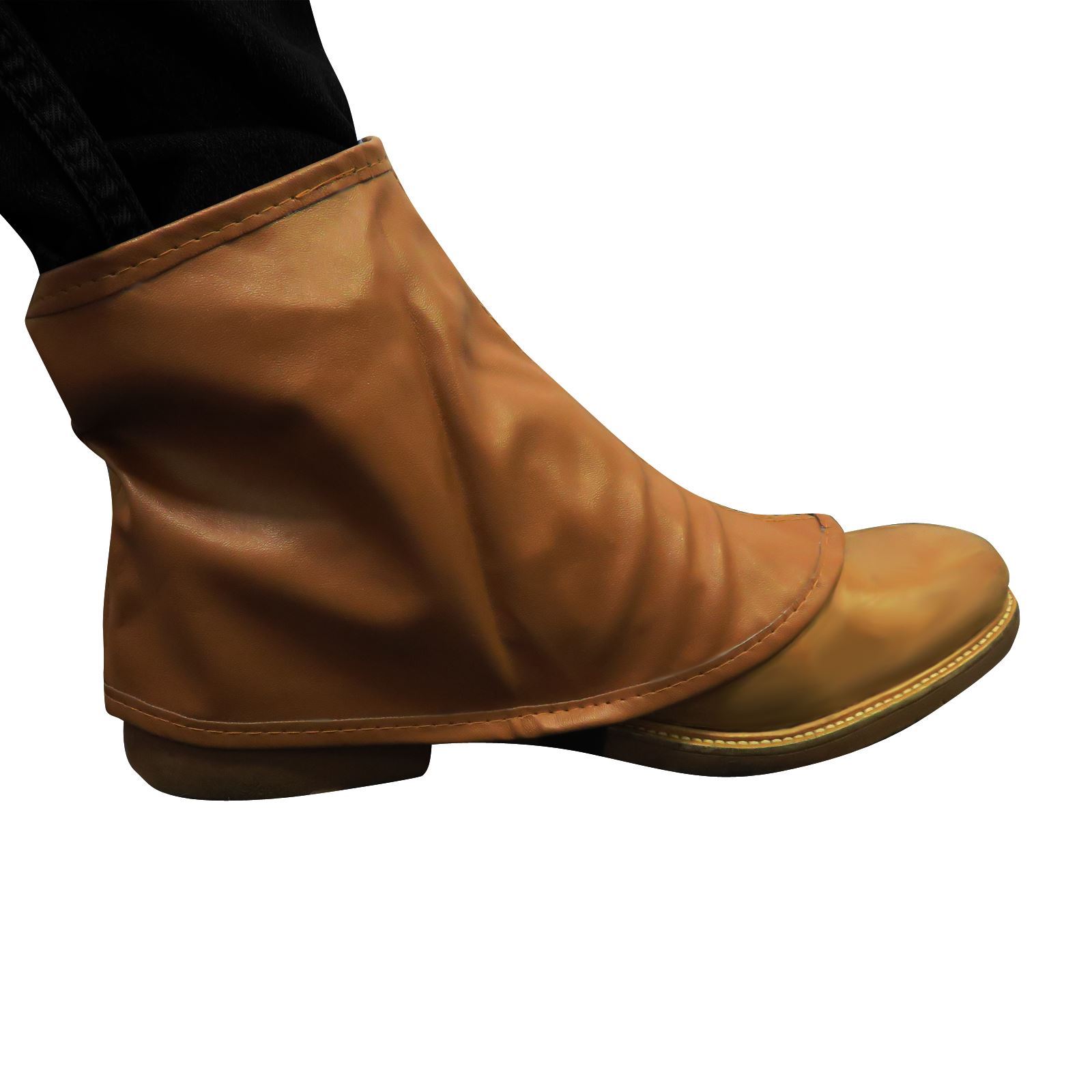 Brown Spats Steampunk Shoe Boot Covers Leather look Footwear Ankle