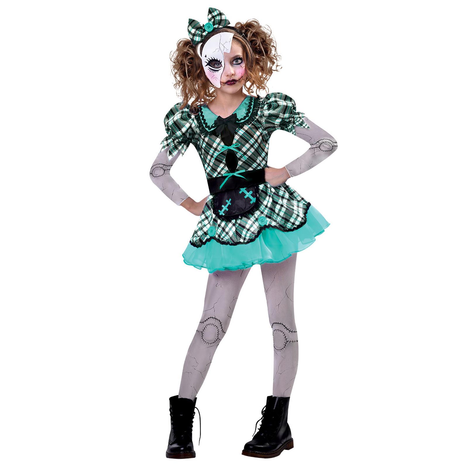 Girls Creepy Dark Horror Doll Halloween Fancy Dress Mask Costume Kids Headband eBay