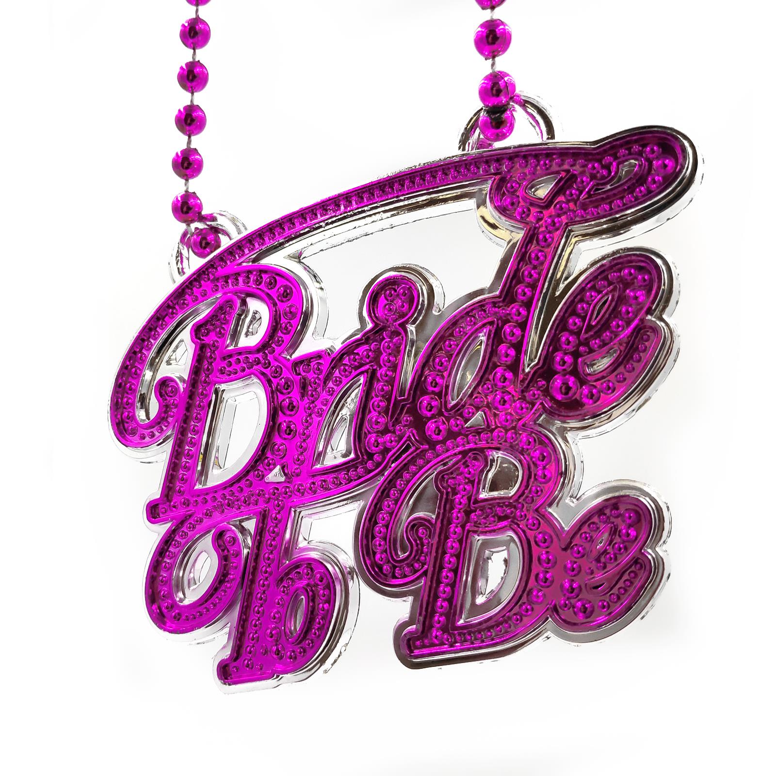 Sparkly Pink Bride To Be Necklace Glittery Hen Party Night Do Bridal Shower Girl