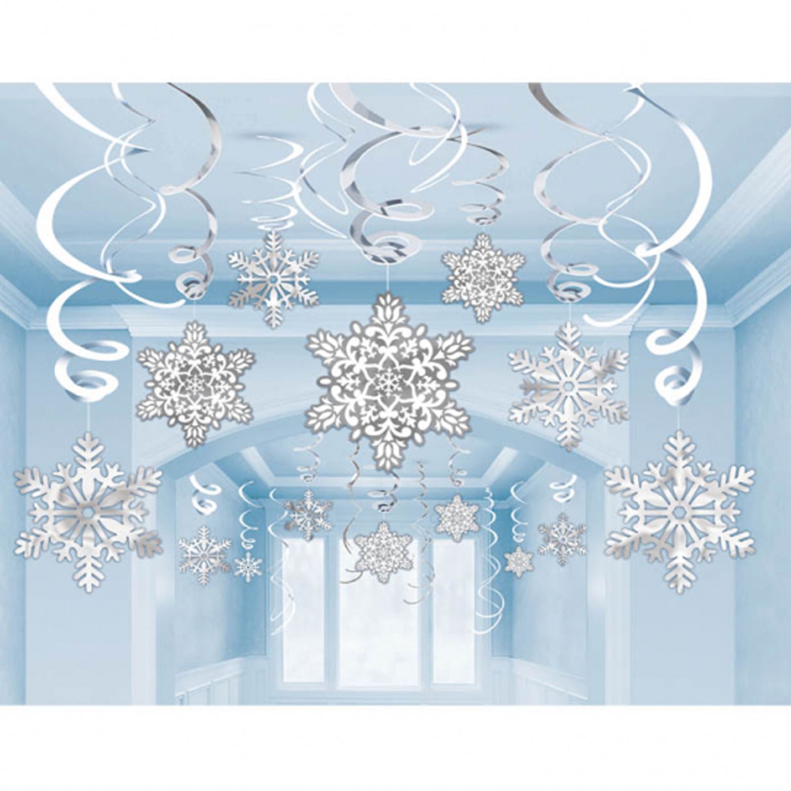 30 Christmas Winter Wonderland Snowflake Swirl Frozen Party Ceiling
