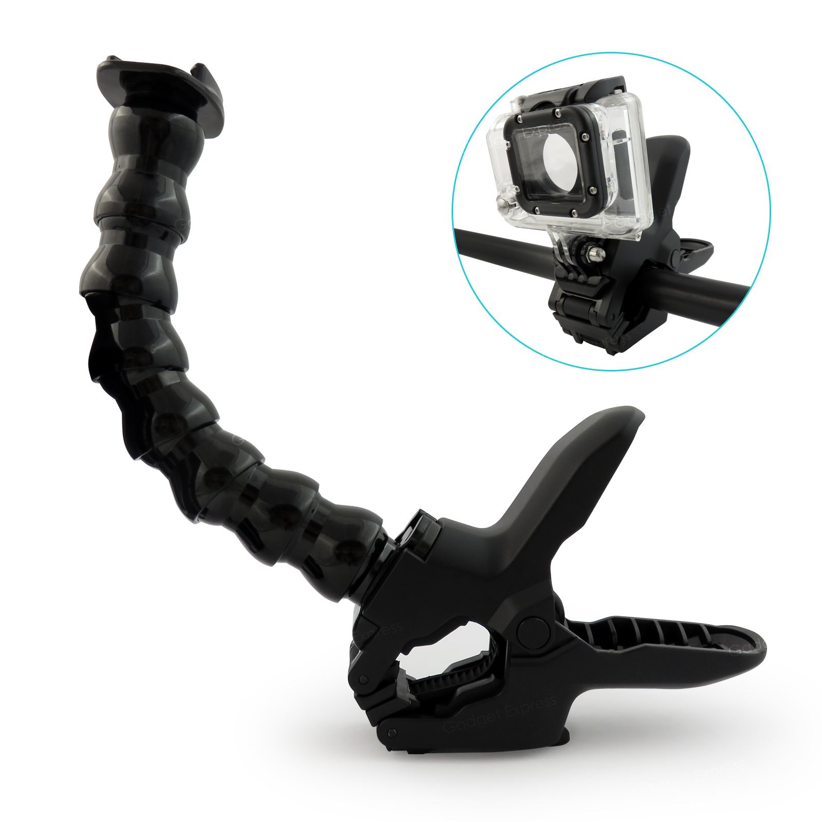 Jaws Flex Clamp Mount & Adjustable Neck Kit for Gopro Hero 2 3 3+ 4