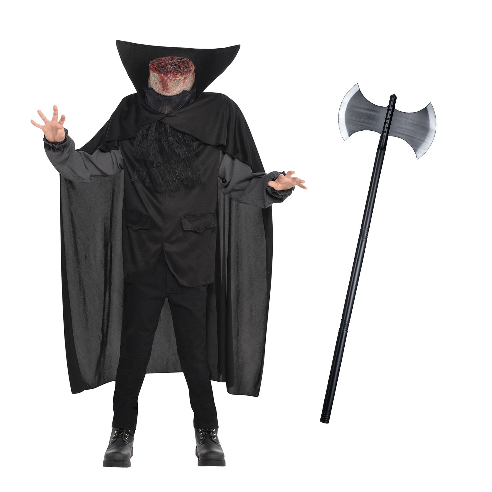 Mens Headless Horseman Beheaded Bloody Axe Halloween Horror Fancy Dress