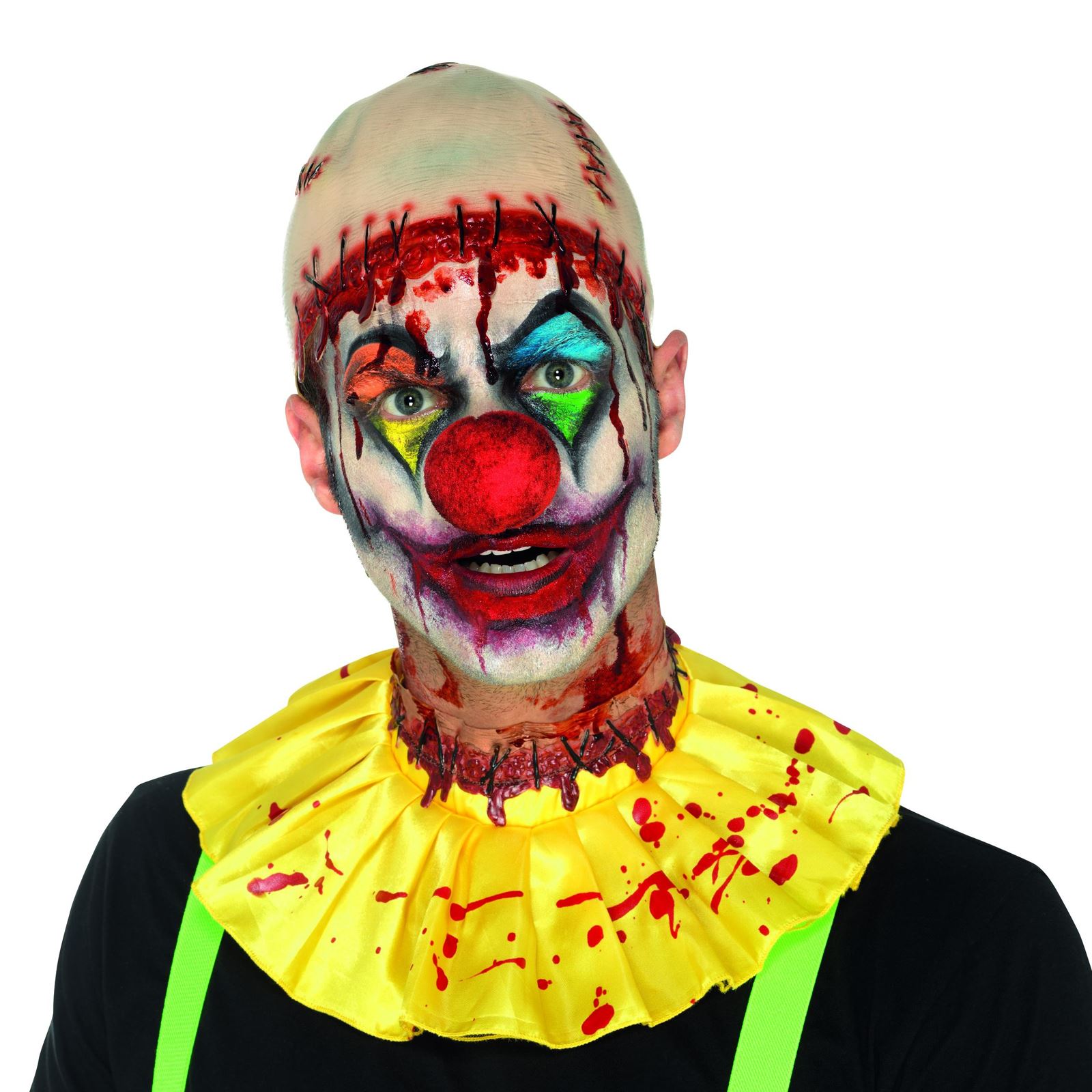 Clown Bald Wig White Latex Cap Circus Carnival Halloween Adult Costume Accessory