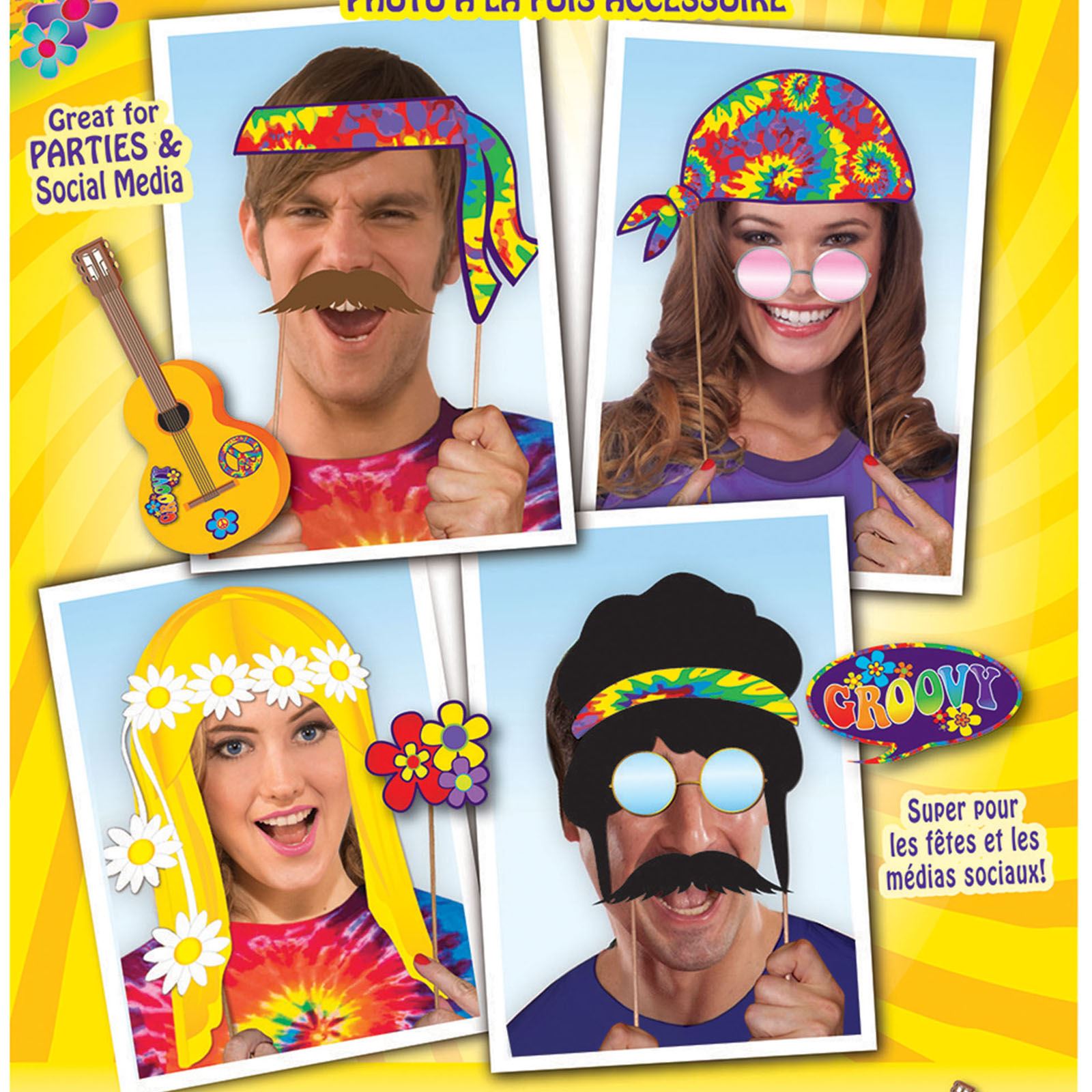 Hippie Hippy Photo Booth Prop Kit Professional Groovy Party Photos Fancy Dress 721773759031 eBay