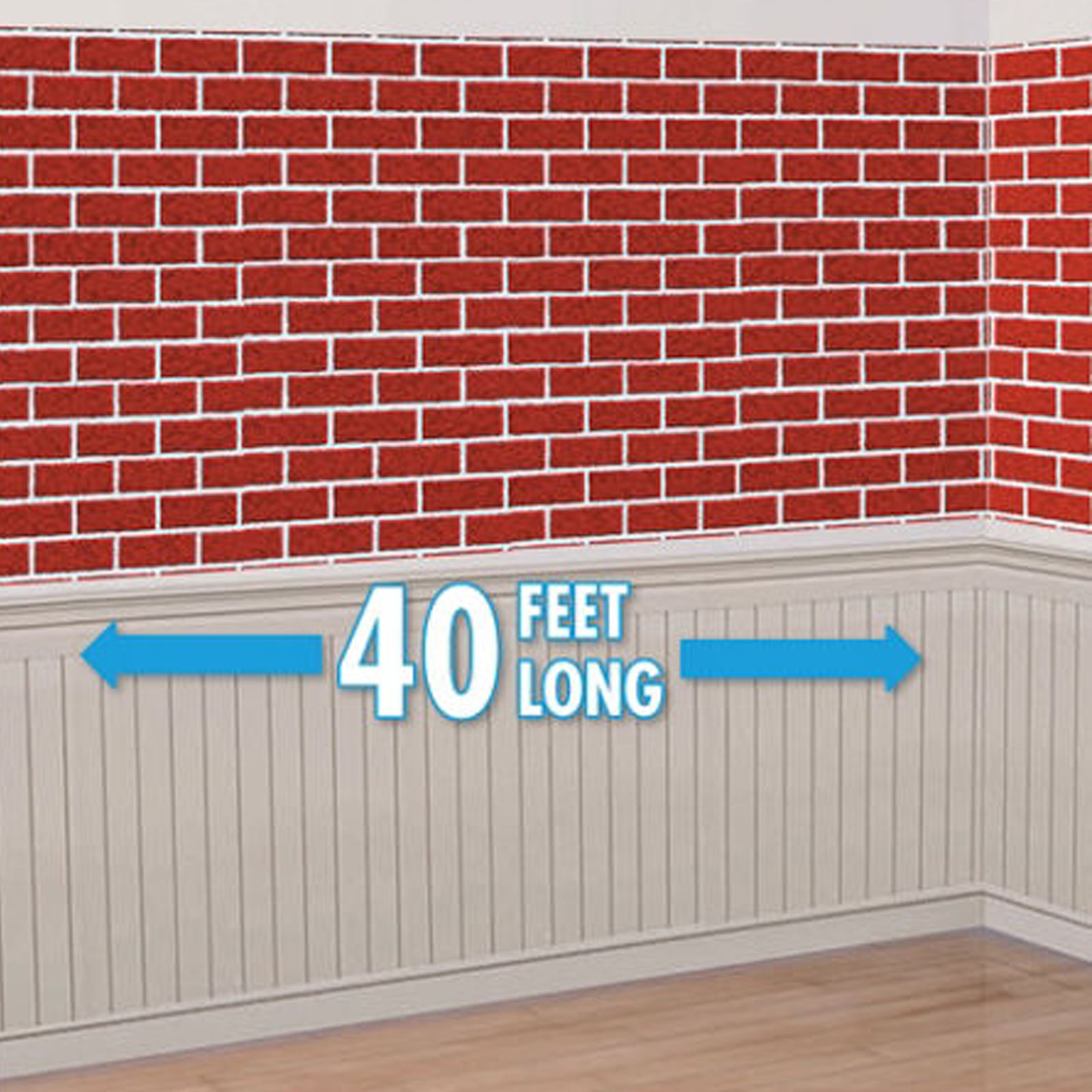 Red Brick Chimney Wall Scene Setter Christmas Room Roll Decoration