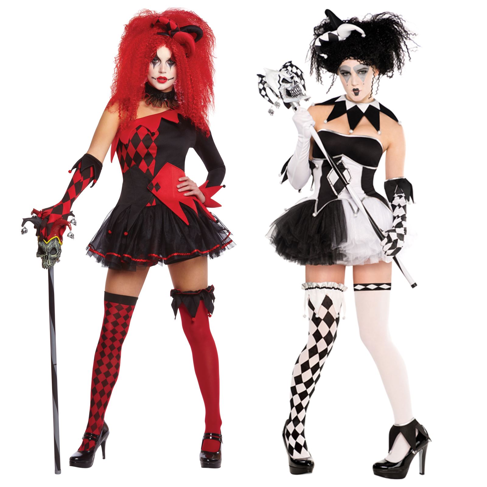 New Jesterina Tricksterina Harley Quinn Halloween Cool Clown Fancy