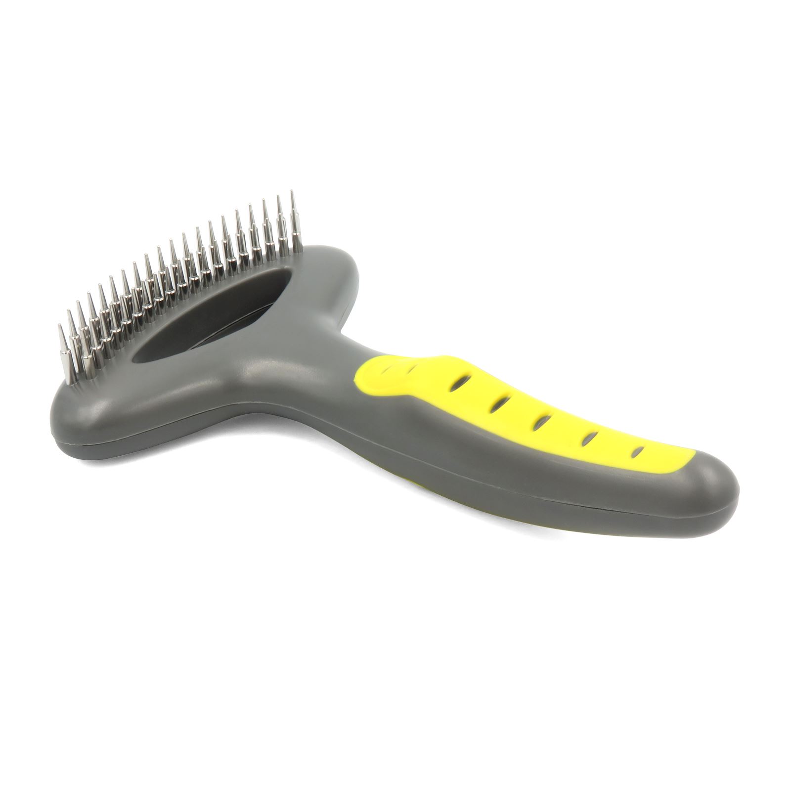 Double Row Undercoat Grooming Brush Rake Comb Massages Skin Toy for Dog