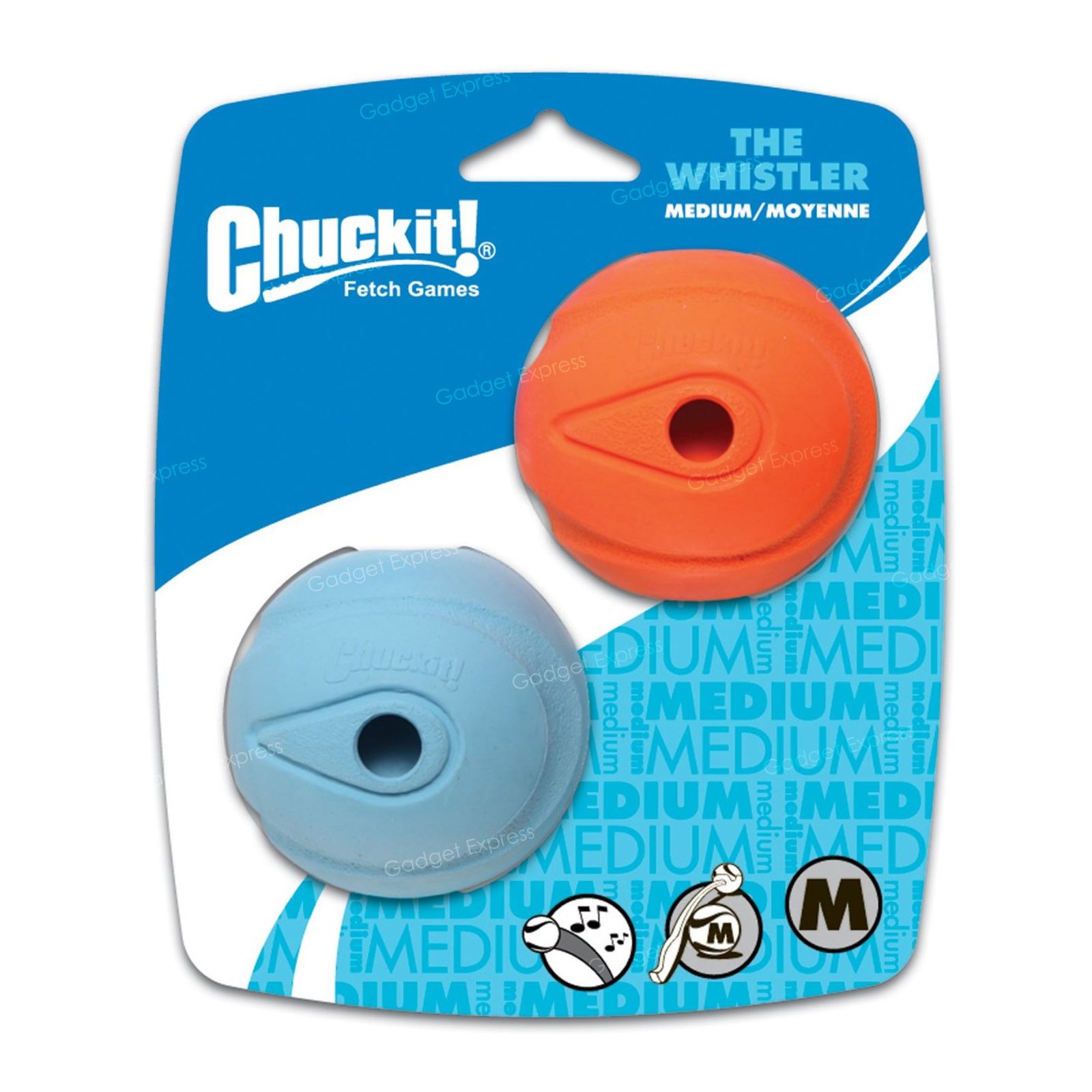 Chuckit Whistler Whistling Ball 2 Pack Medium Balls 6.5cm Whistle Fetch Dog Toy eBay