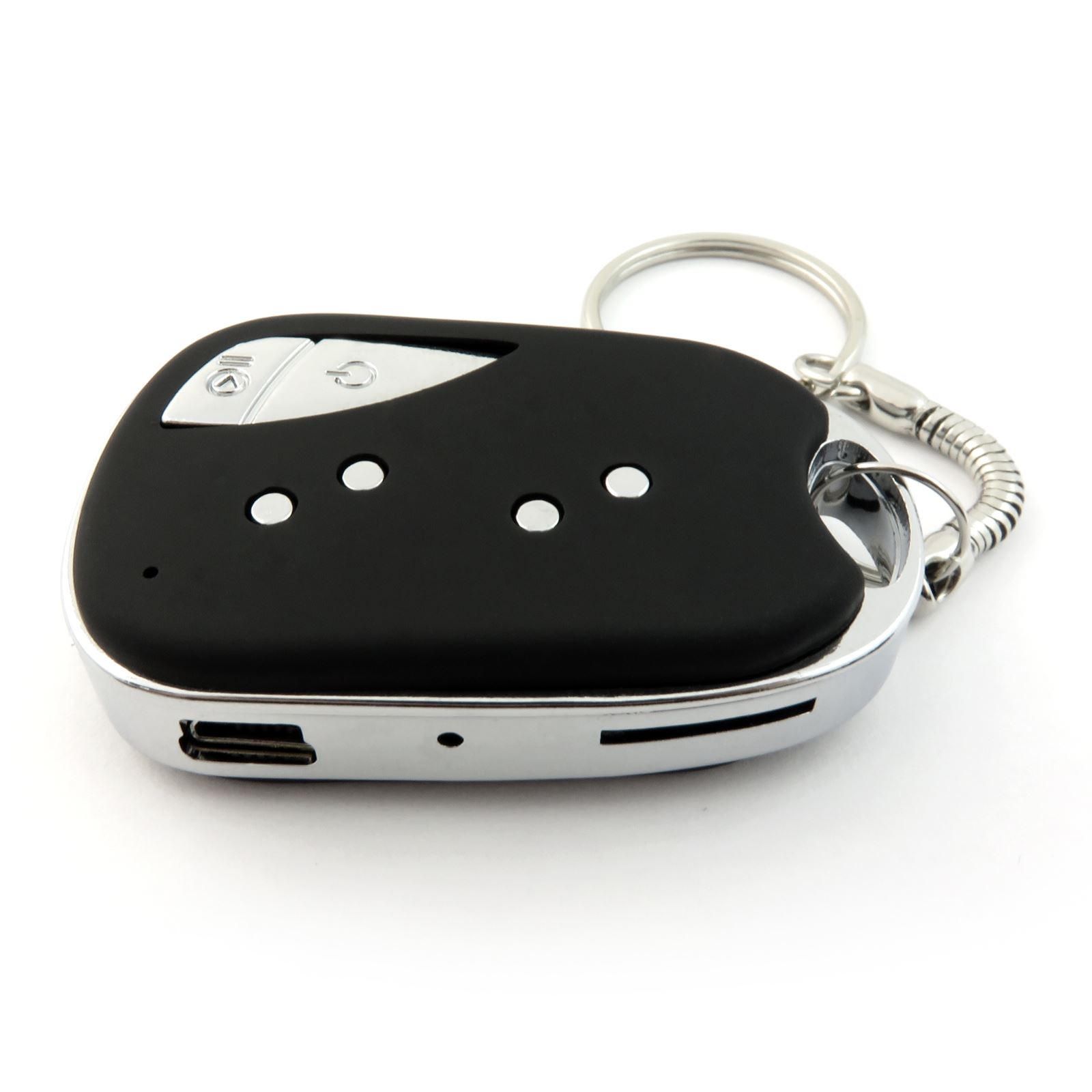 Spy Cam Key Fob Camera Video Record Secret Spy Black and Silver Picture