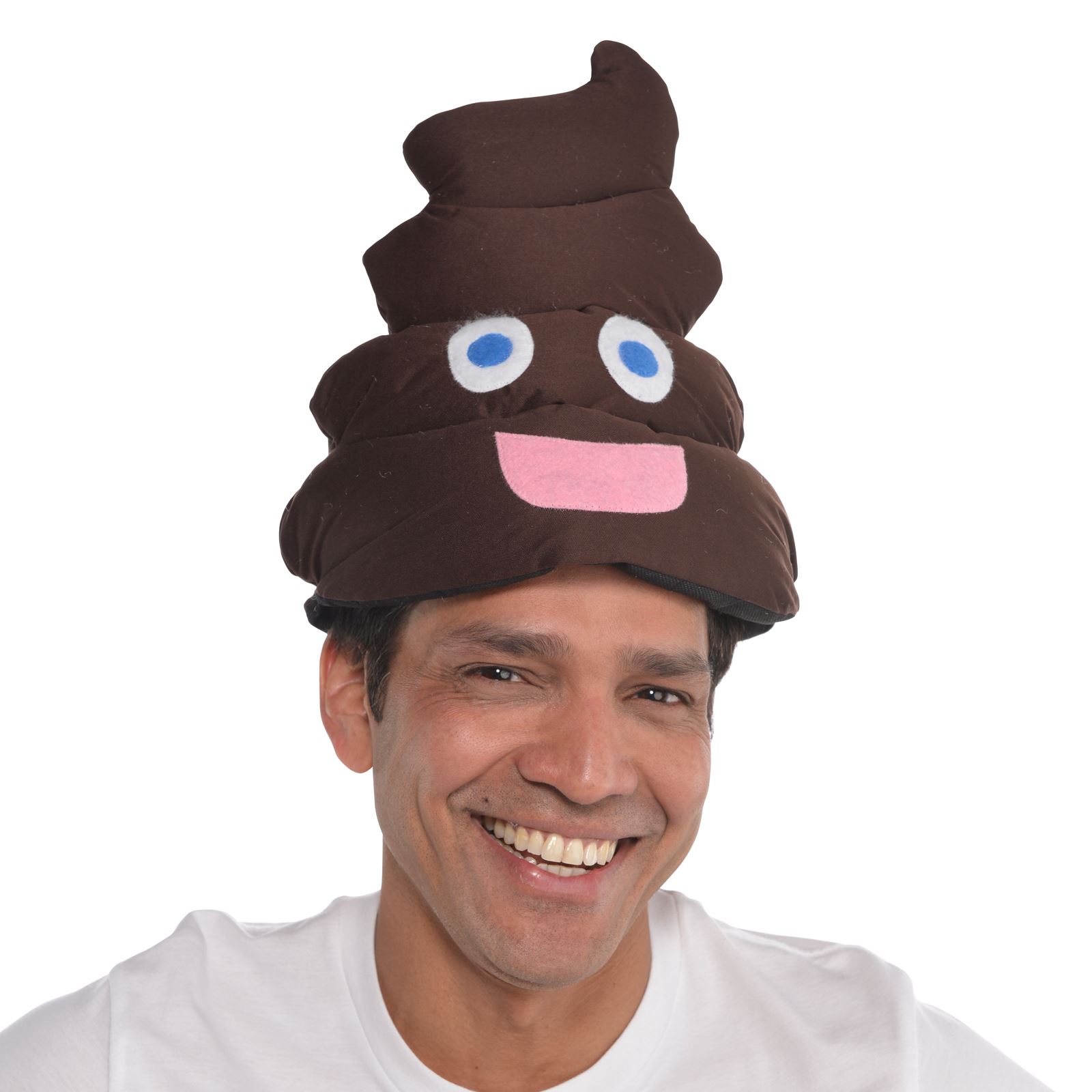 Adults Smiley Poop Emoji Face Hat Funny Party Gift Fancy Dress Costume