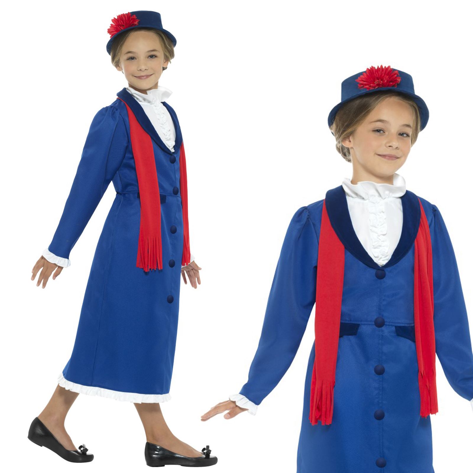 Donna MARY POPPINS Victorian Nanny costume Mondo Libro Settimana Vestito
