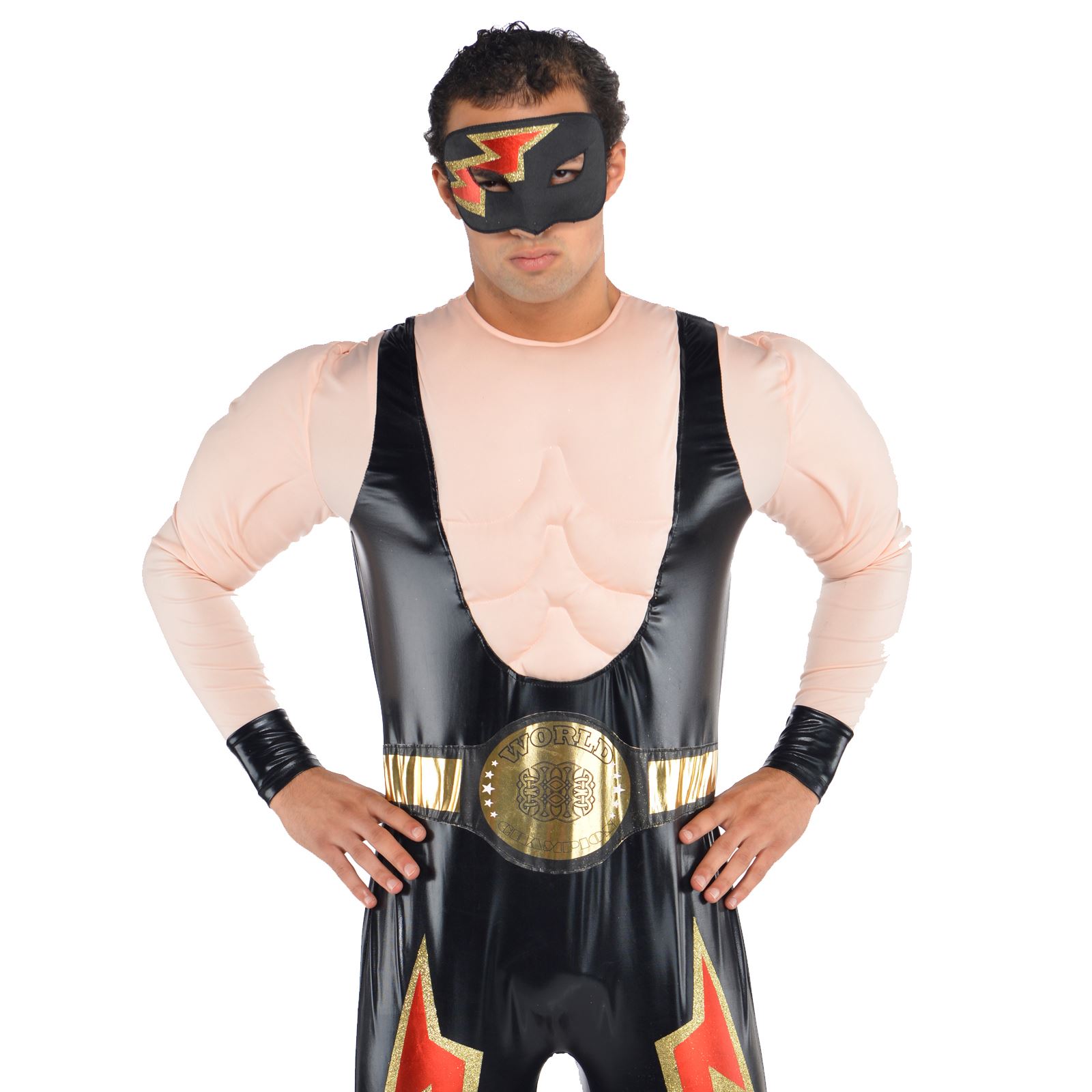 WWE Wrestler Mens Fancy Dress Wrestling Party Adult Deluxe Jumpsuit WWF