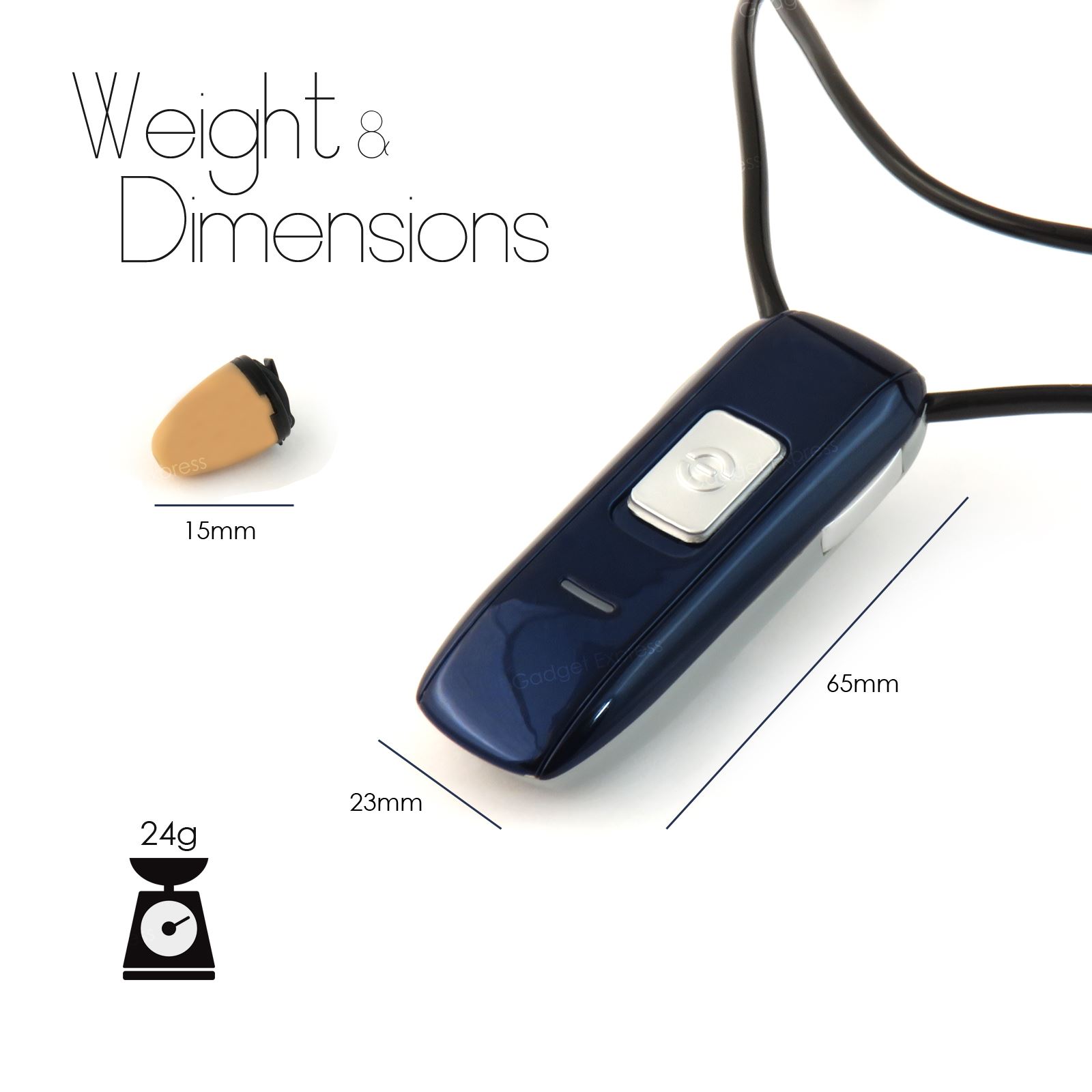 Bluetooth Earpiece Spy Mini Invisible Hidden Covert Phone Neckloop