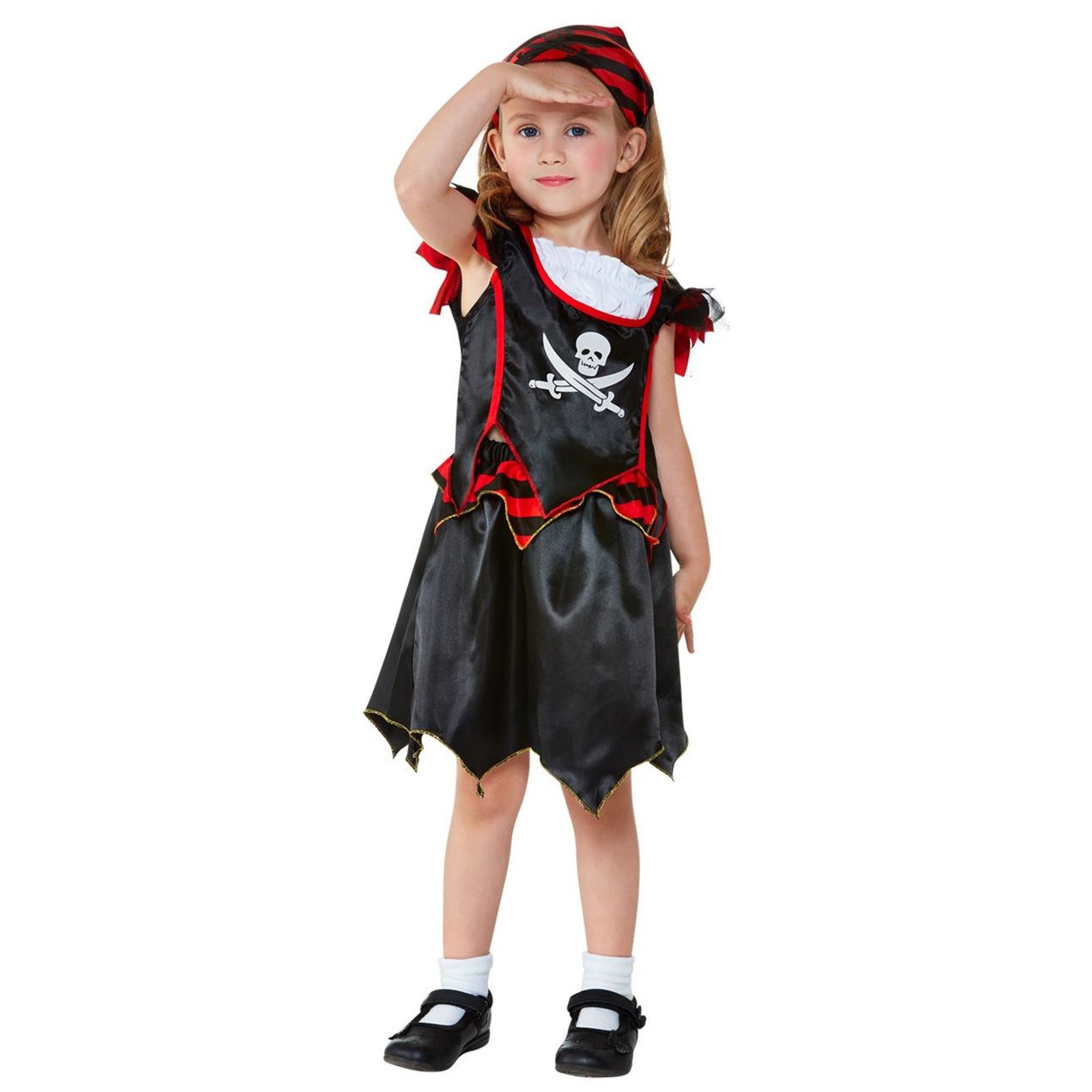 Childens Fancy Dress Pirate Eva Hat Black with skull and crossbones