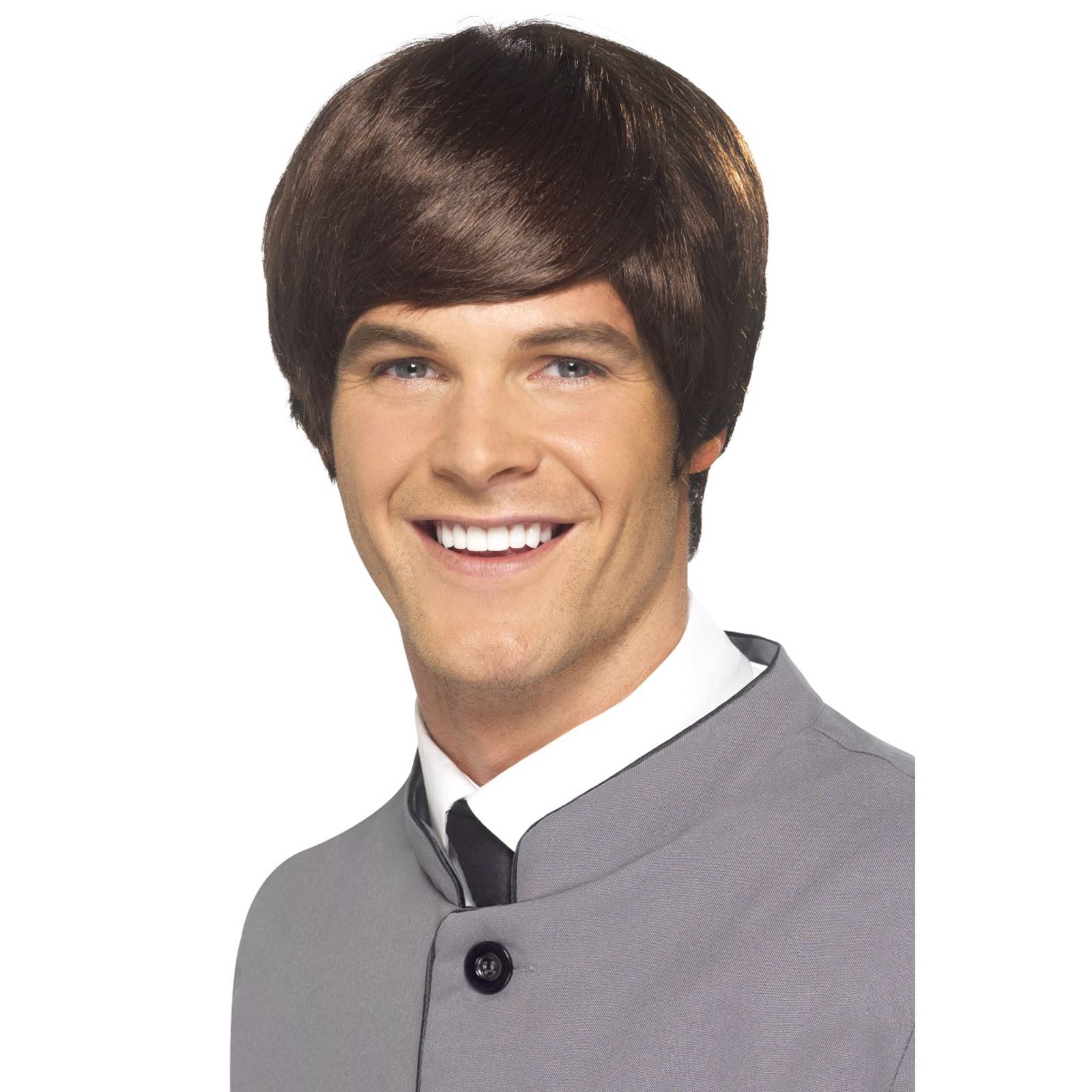 Mens Mod Wig 60s 70s 80s Brown Hairstyle Era Party Retro Fancy Dress Accessory eBay