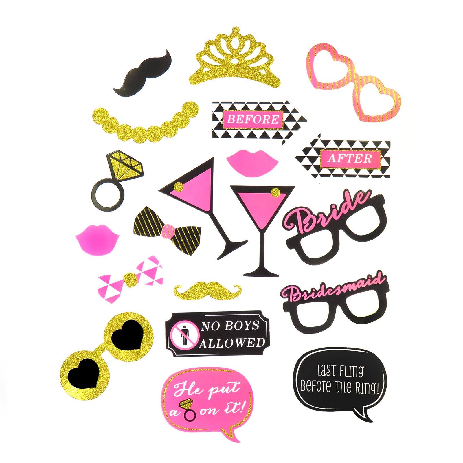 20pcs Hen Party Photo Booth Props Girl Night Out Games Bride