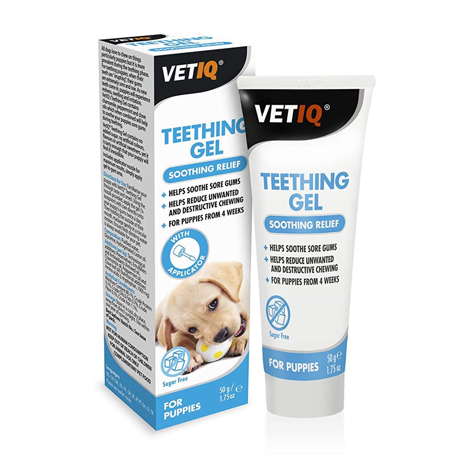 VetIQ Teething Gel For Dog Puppies 50g Reduces Pain Soothes and Calms