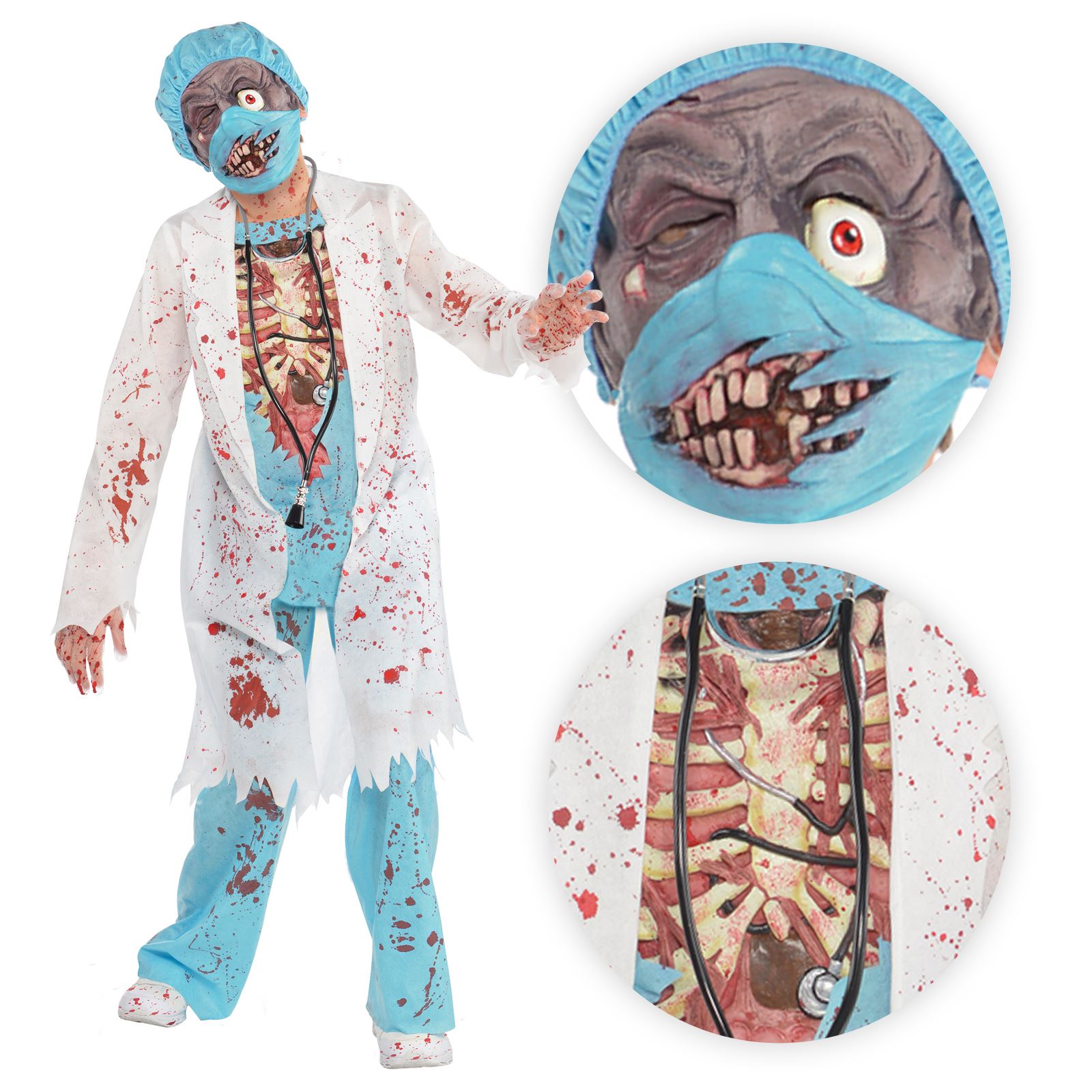 HALLOWEEN MD SURGEON DOCTOR MASK HORROR FANCY DRESS HALLOWEEN COSTUME