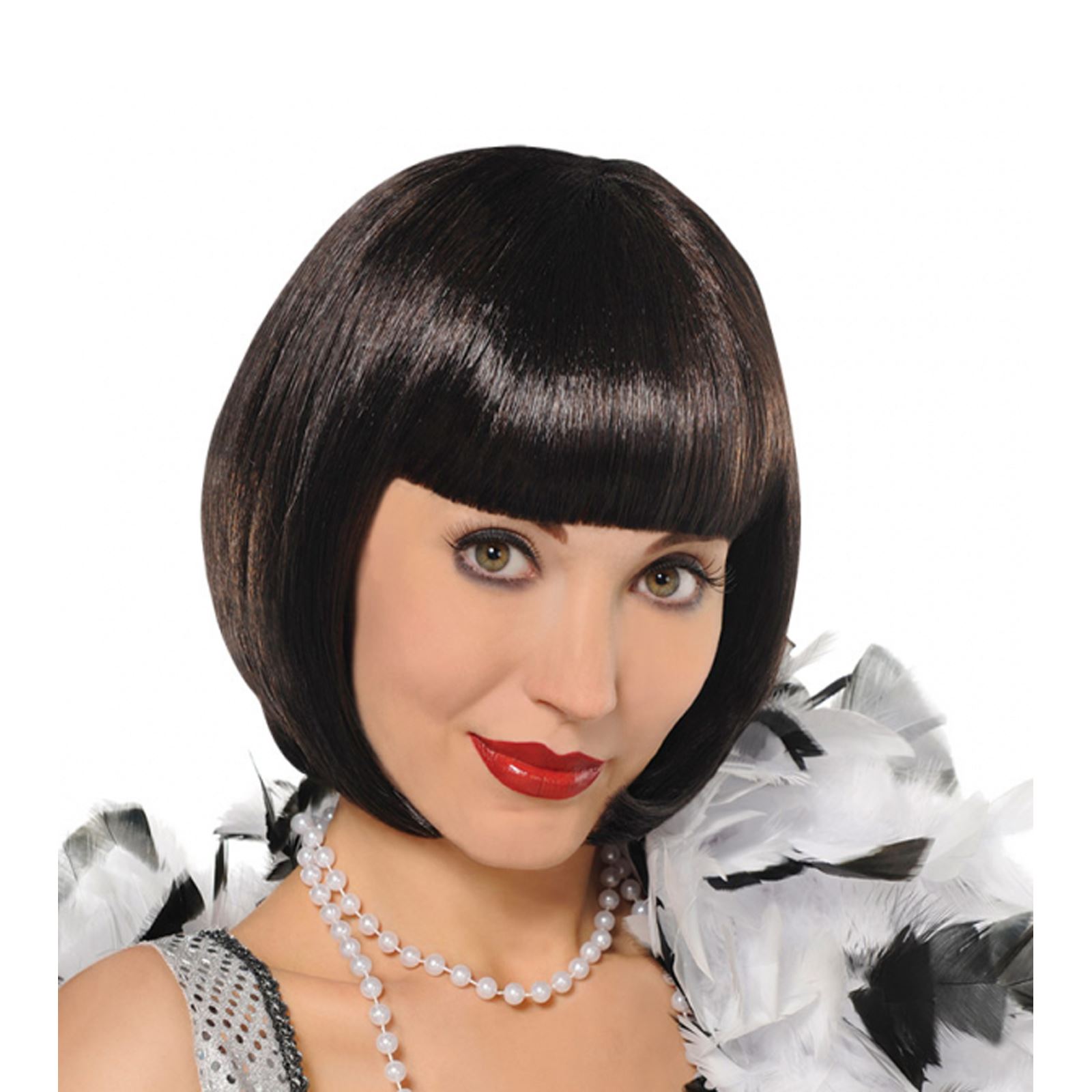 Adult Ladies 20s Gatsby Flapper Gangster Bob Wig Fancy Dress Party