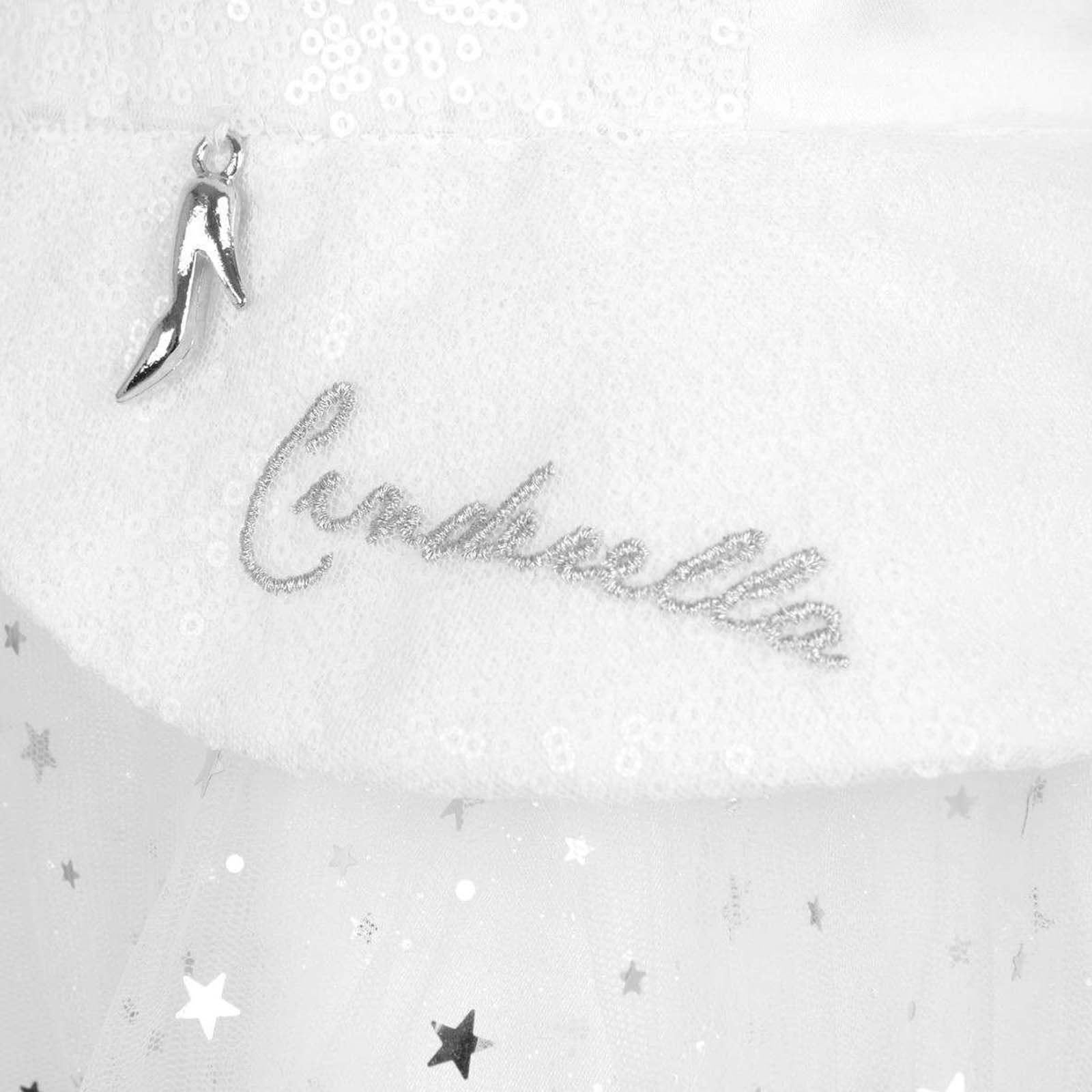 Girls Formal Disney Boutique Cinderella White Star White Sequin Bridesmaid Dress