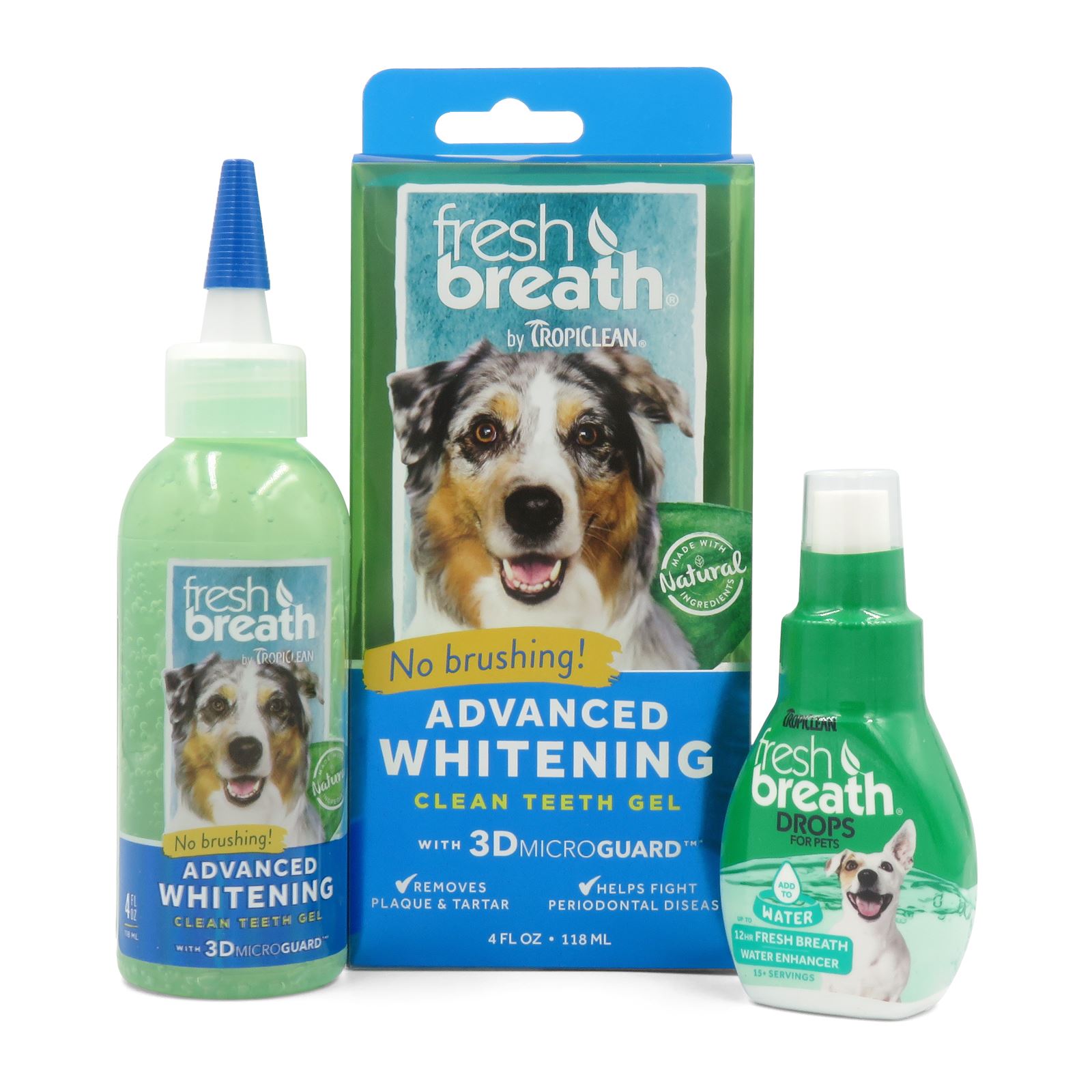 TropiClean Advanced Whitening Dog Teeth Gel No Brushing PLUS Fresh
