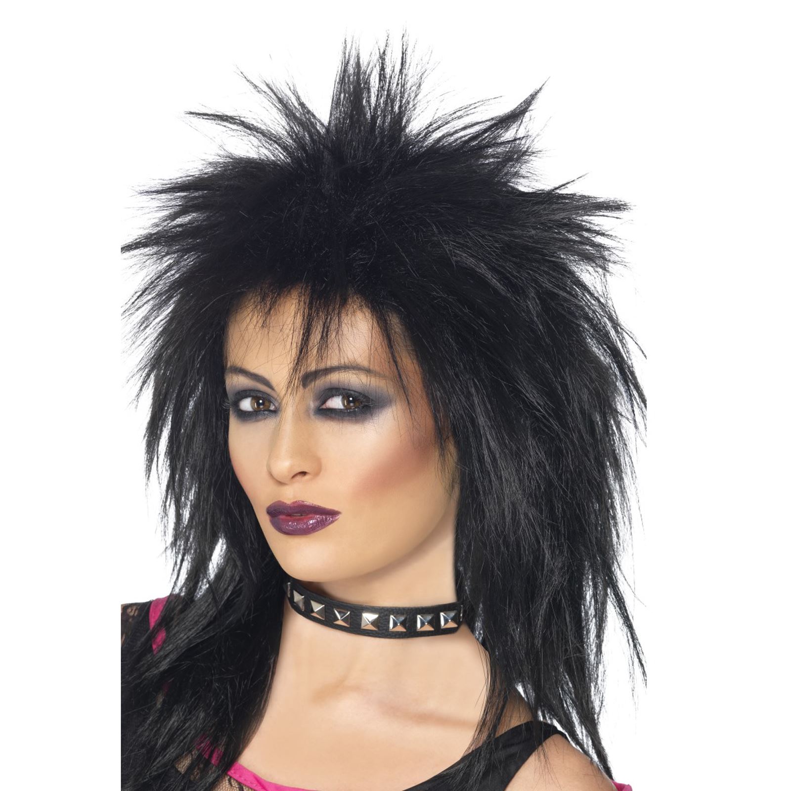 Adult Ladies 80s Mullet Rock Diva Wig Punk Rocker Music Fancy Dress Accessory