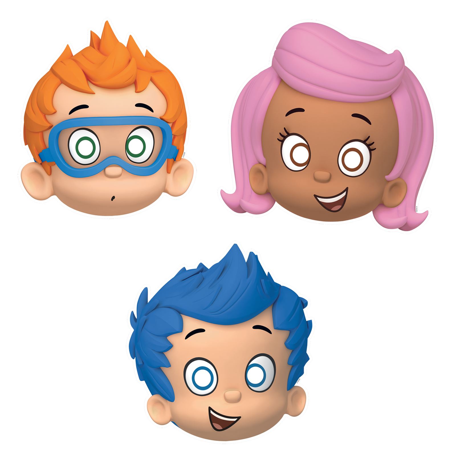 8 Bubble Guppies Face Masks Kids Party Molly Nonny Puppy Gil ...
