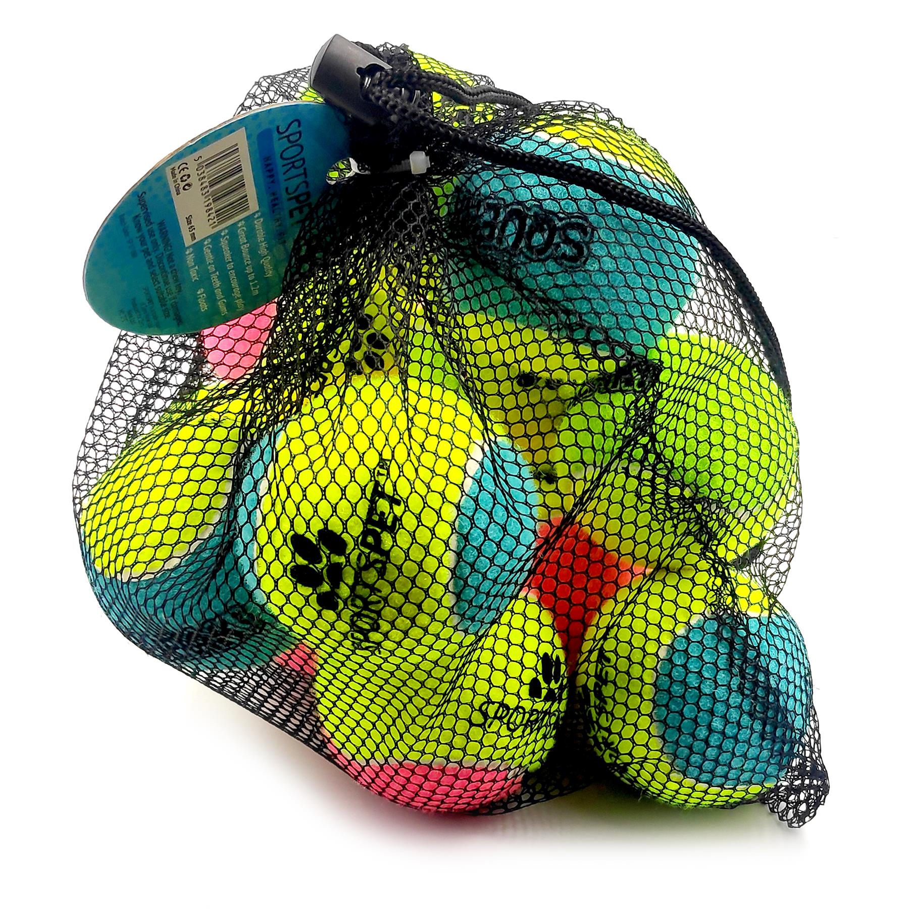 SPORTSPET Tennis Balls High Tough Bounce Throw Fetch Squeak Dog & Puppy