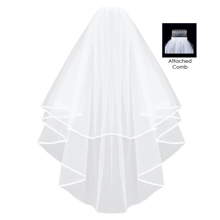 Long White Bridal Veil with Comb Bride to Be Hen Night Wedding Party Fancy Dress