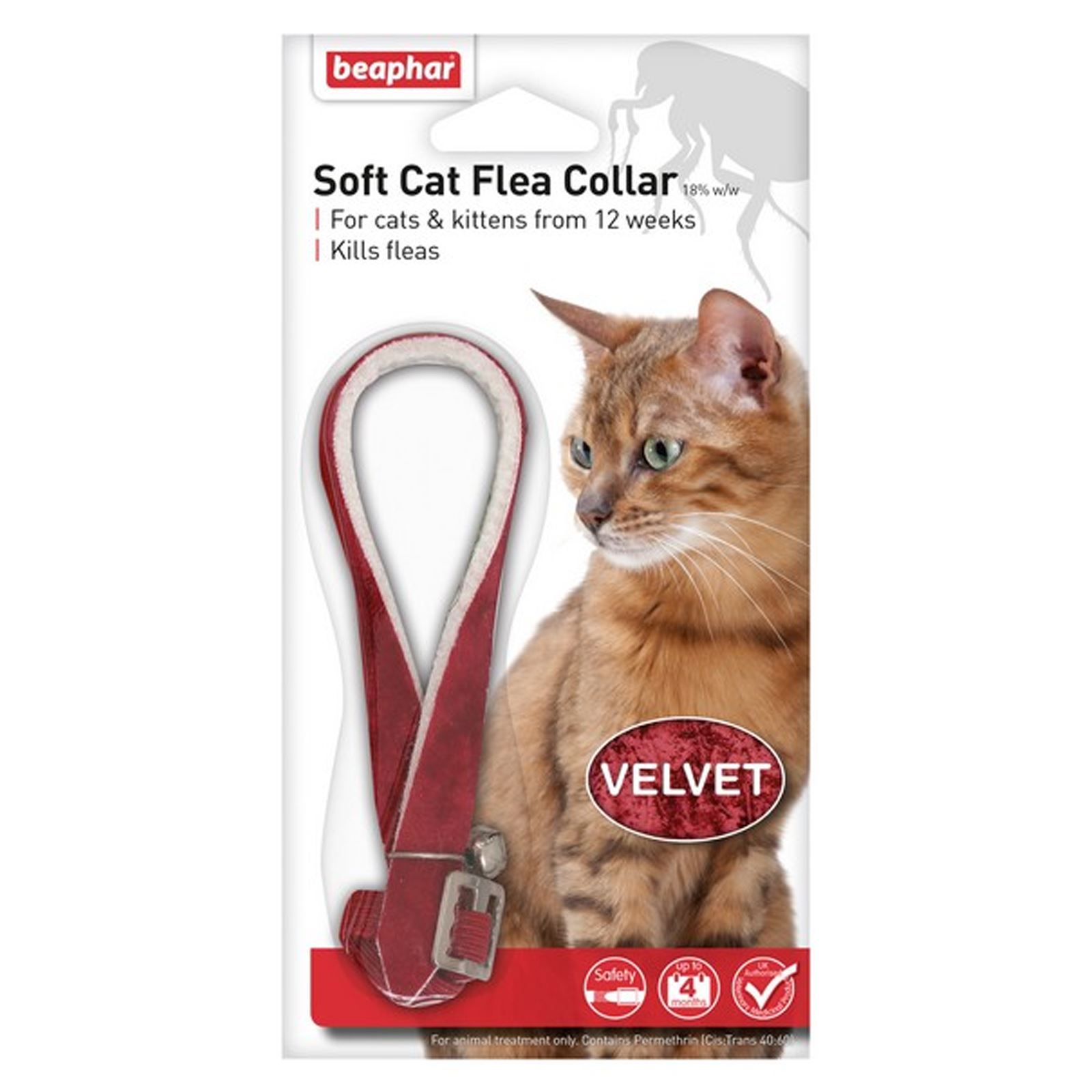 Beaphar Soft Cat Flea Collar VELVET for Cats Kittens 12 Weeks + Kills