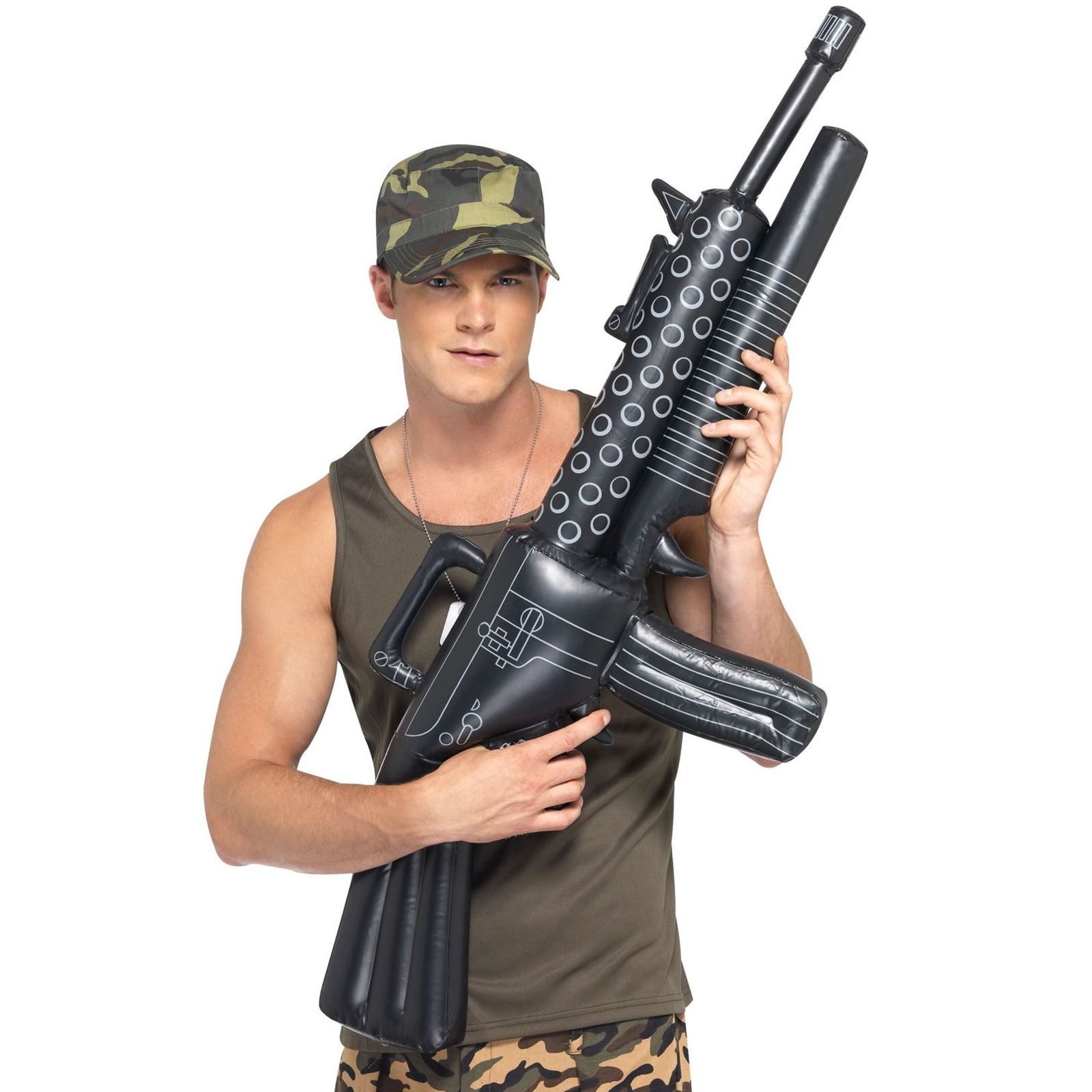Inflatable Tommy Gun Black 75cm Play Prop Book Week Costume Carnival Accessory