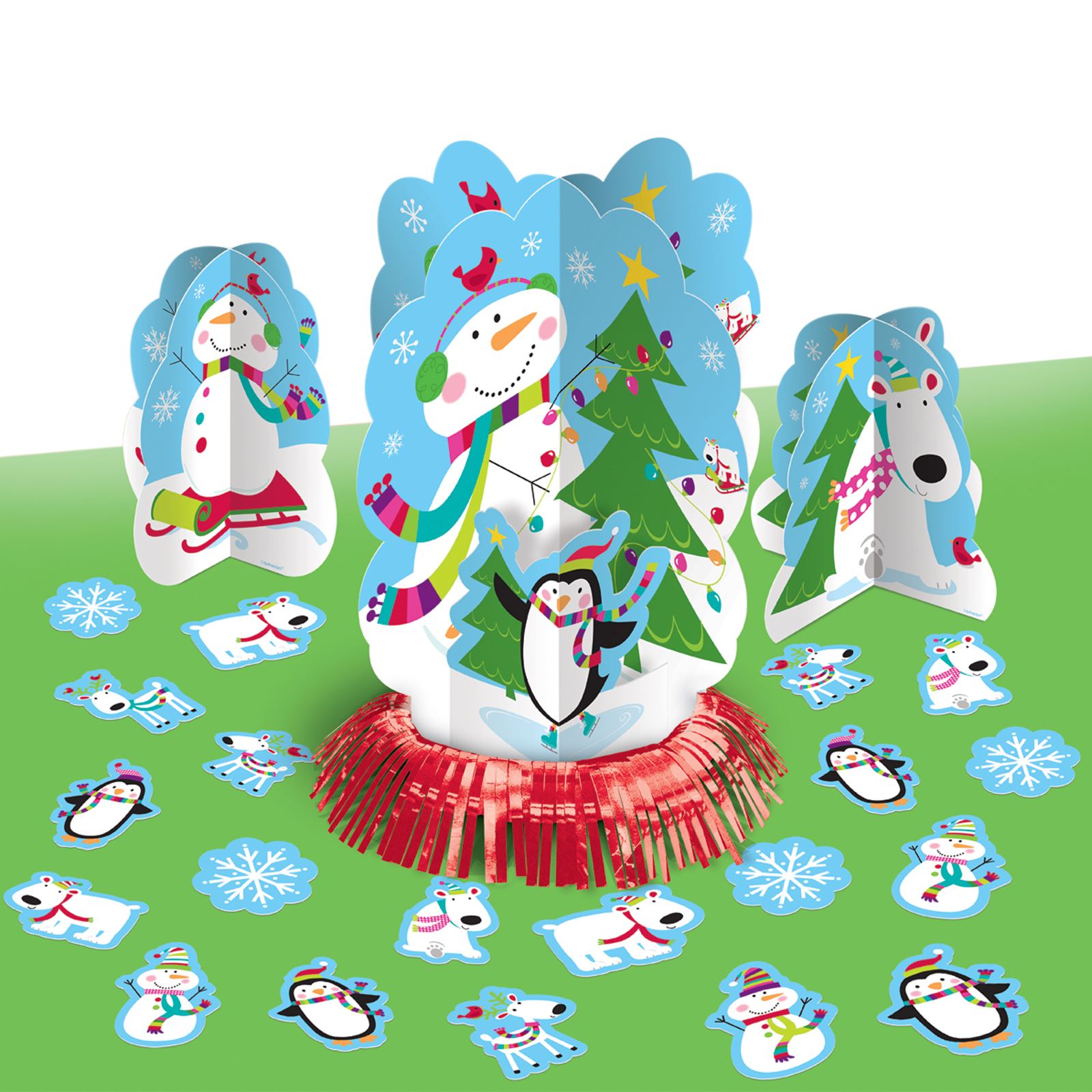 Winter Snowman Penguin Decorating Set Christmas Party Table