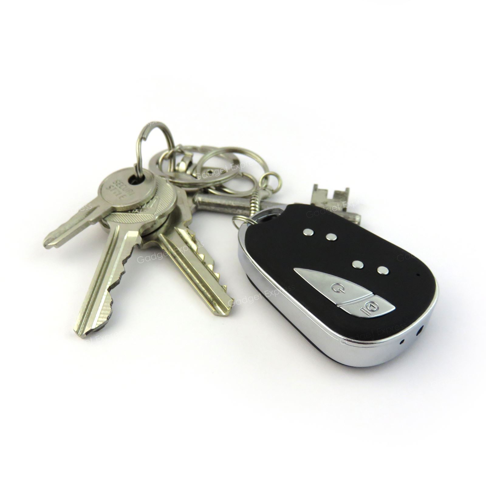 Spy Cam Key Fob Camera Video Record Secret Spy Black and Silver Picture