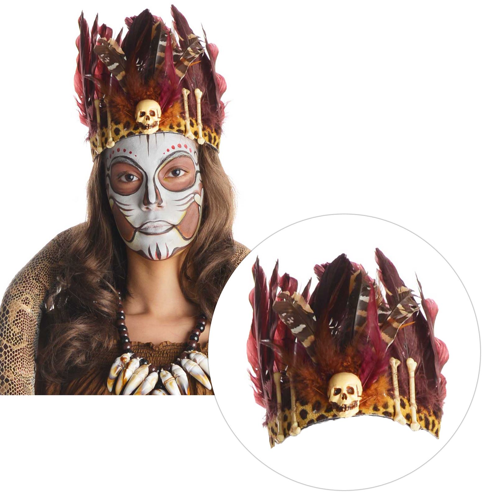 Ladies Voodoo Black Magic Ritual Witch Doctor Accessory Kit Tribal