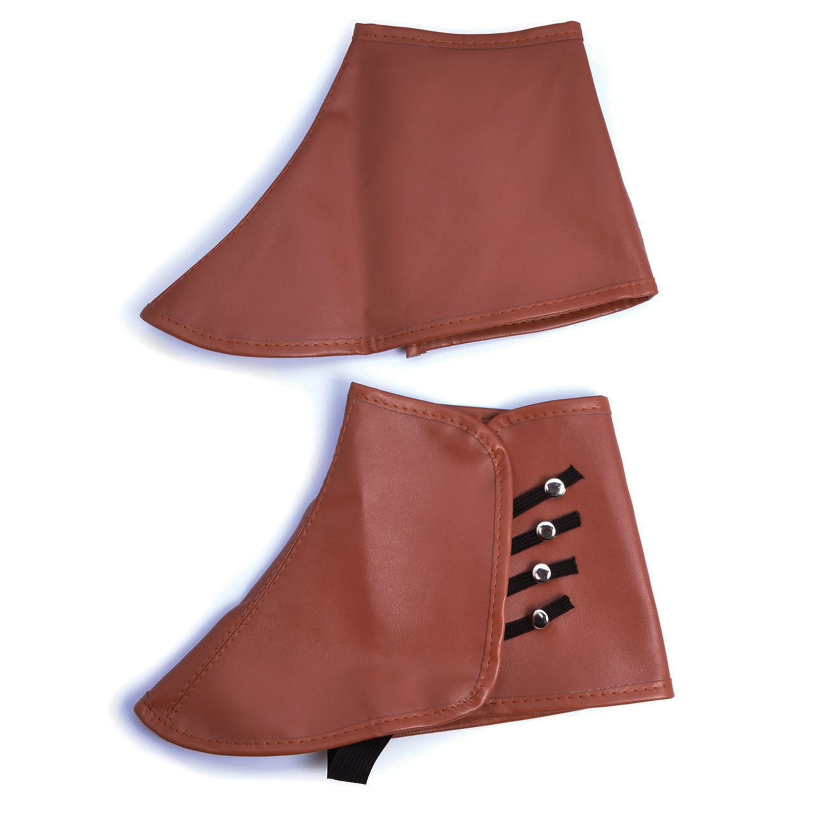 Brown Spats Steampunk Shoe Boot Covers Leather look Footwear Ankle