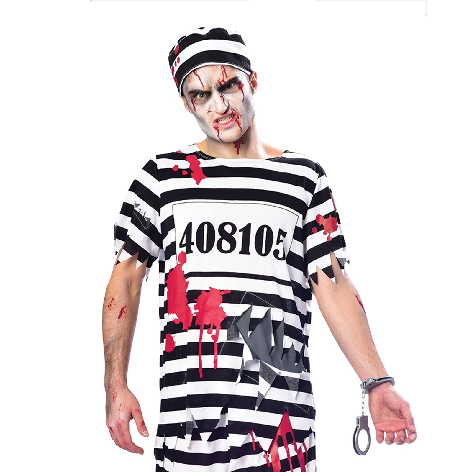 Couples Halloween Zombie Convict Costume Prisoner Inmate Escape His