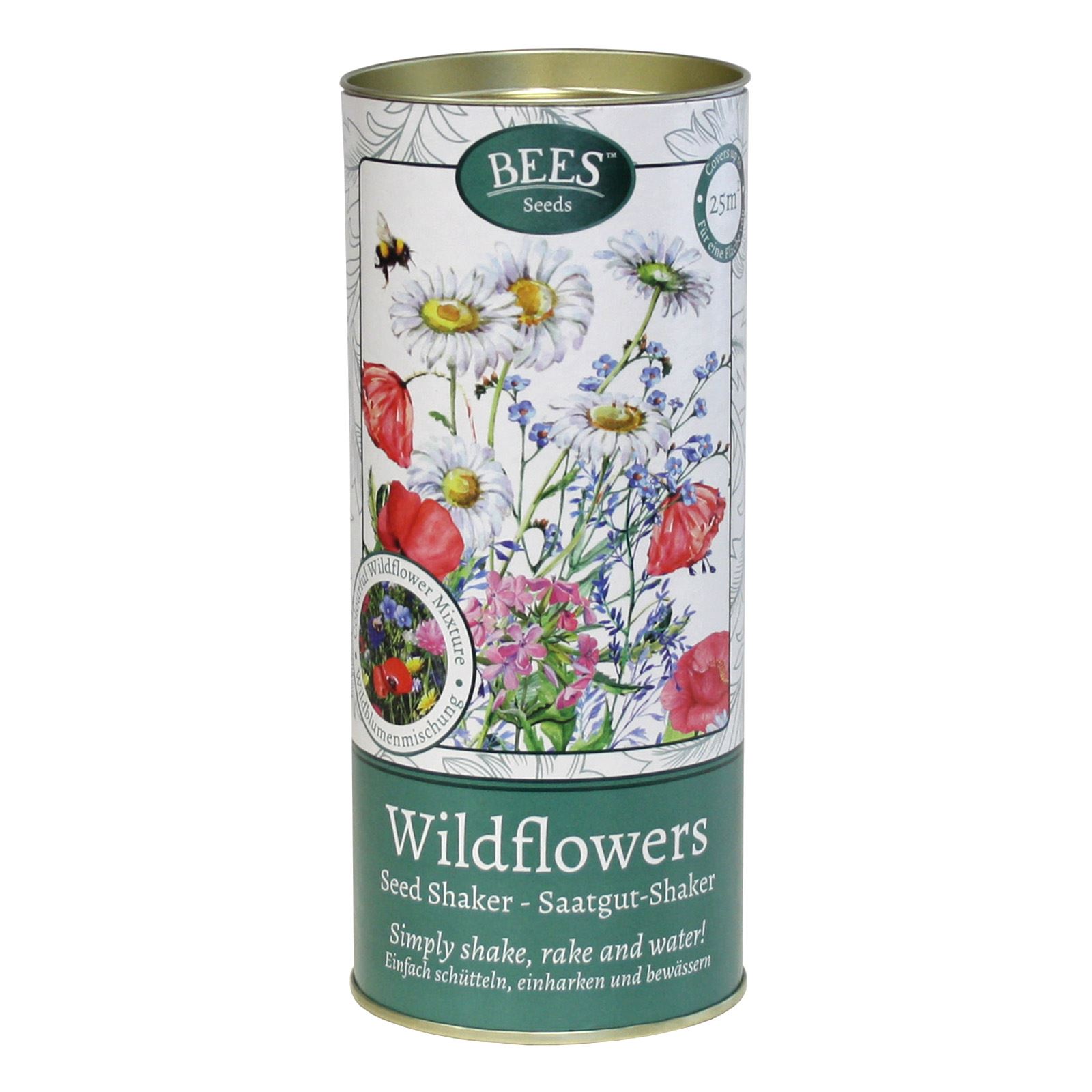 Bees Seeds Shaker Tube Gardening Stunning Wildflower Easy Seed Mix Gift