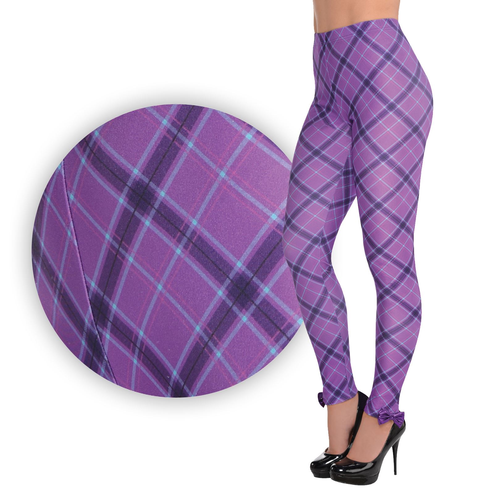 purple tartan pants