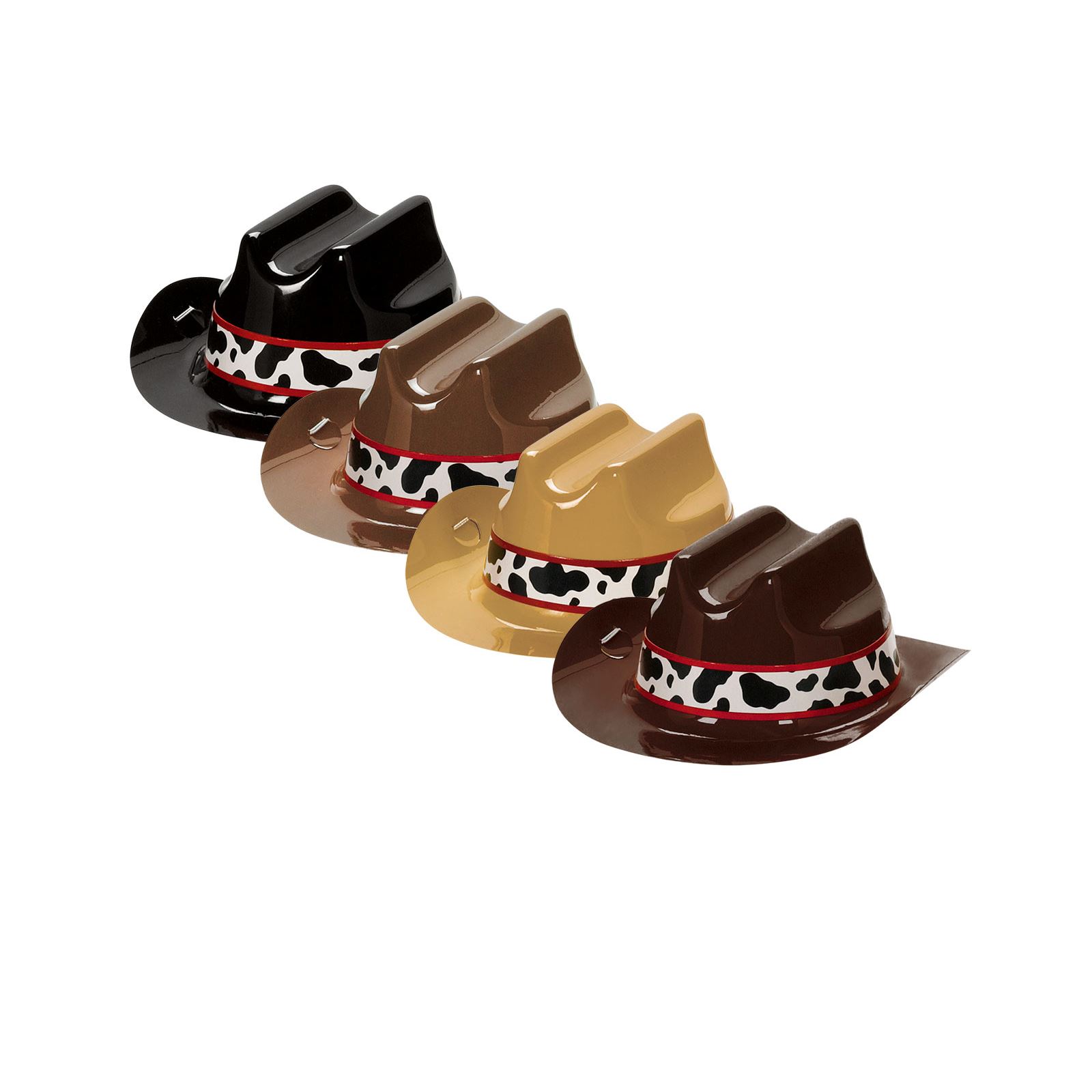 Pack of 8 Mini Wild West Western Rodeo Cowboy Plastic Hats Party