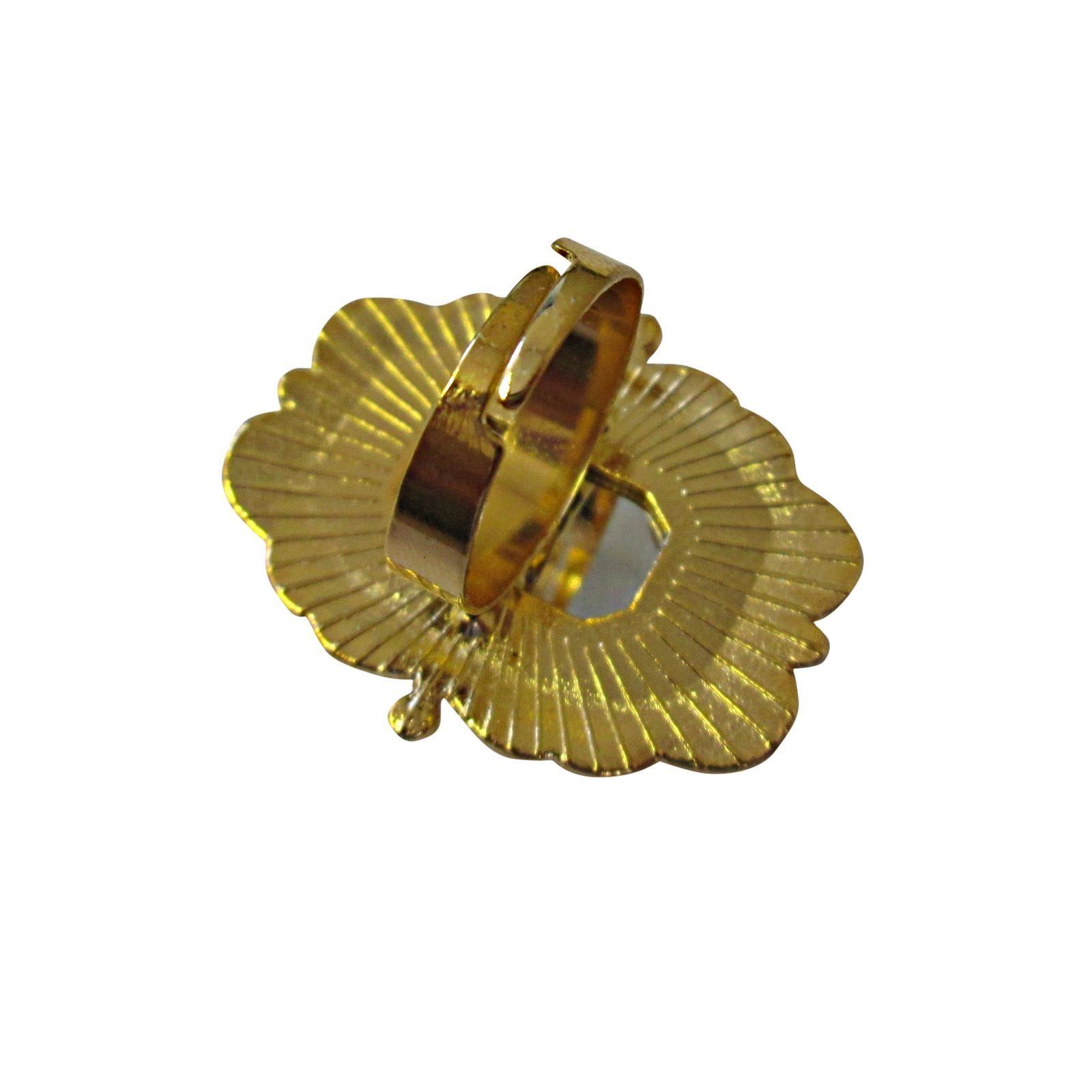 Plastic Gold Gemstone Gem Pirate Ring Party Favour Prop Decoration Fancy Dress