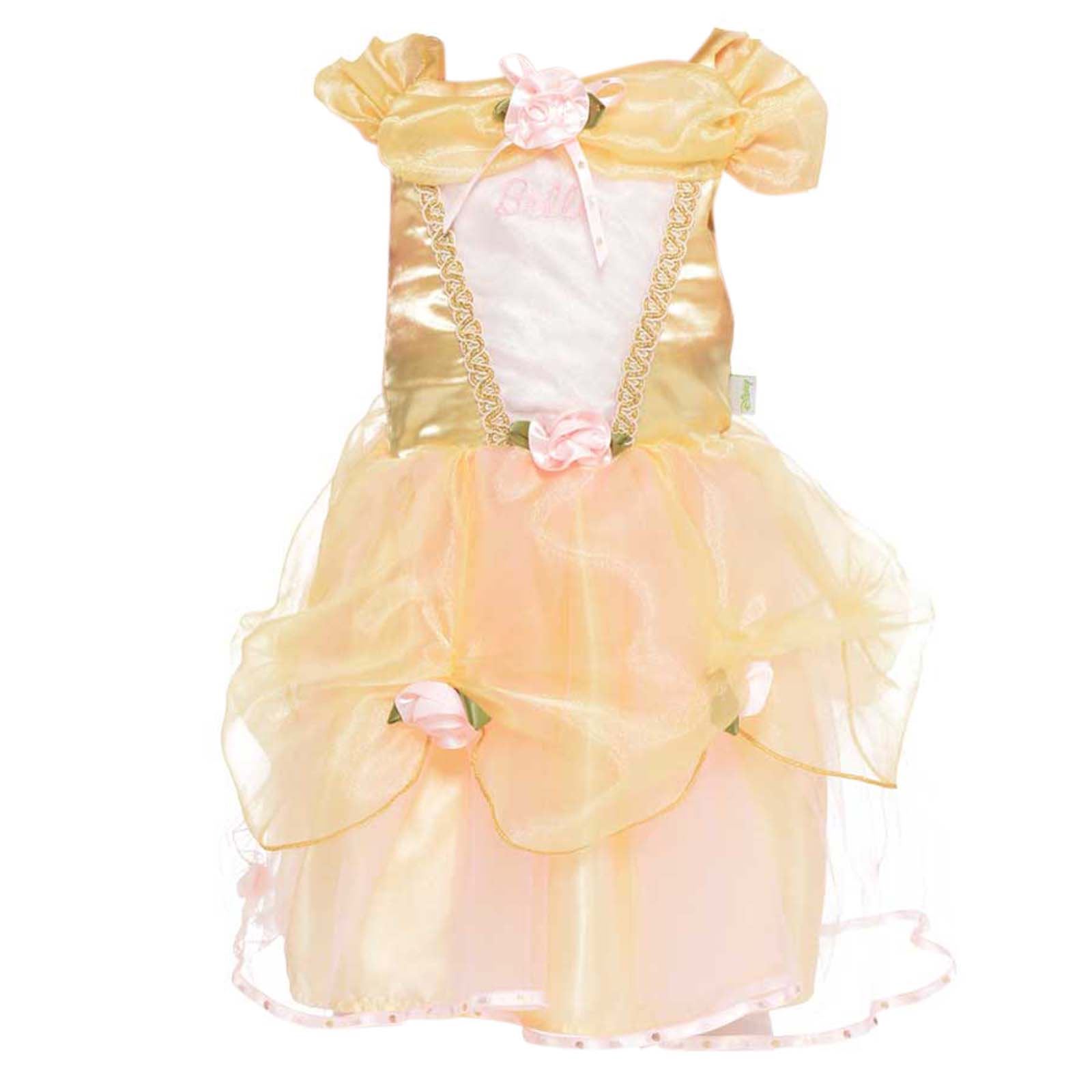 UK STOCK Princess Belle Beast Deluxe Gold Gown Dress Gown Baby Fancy Dress