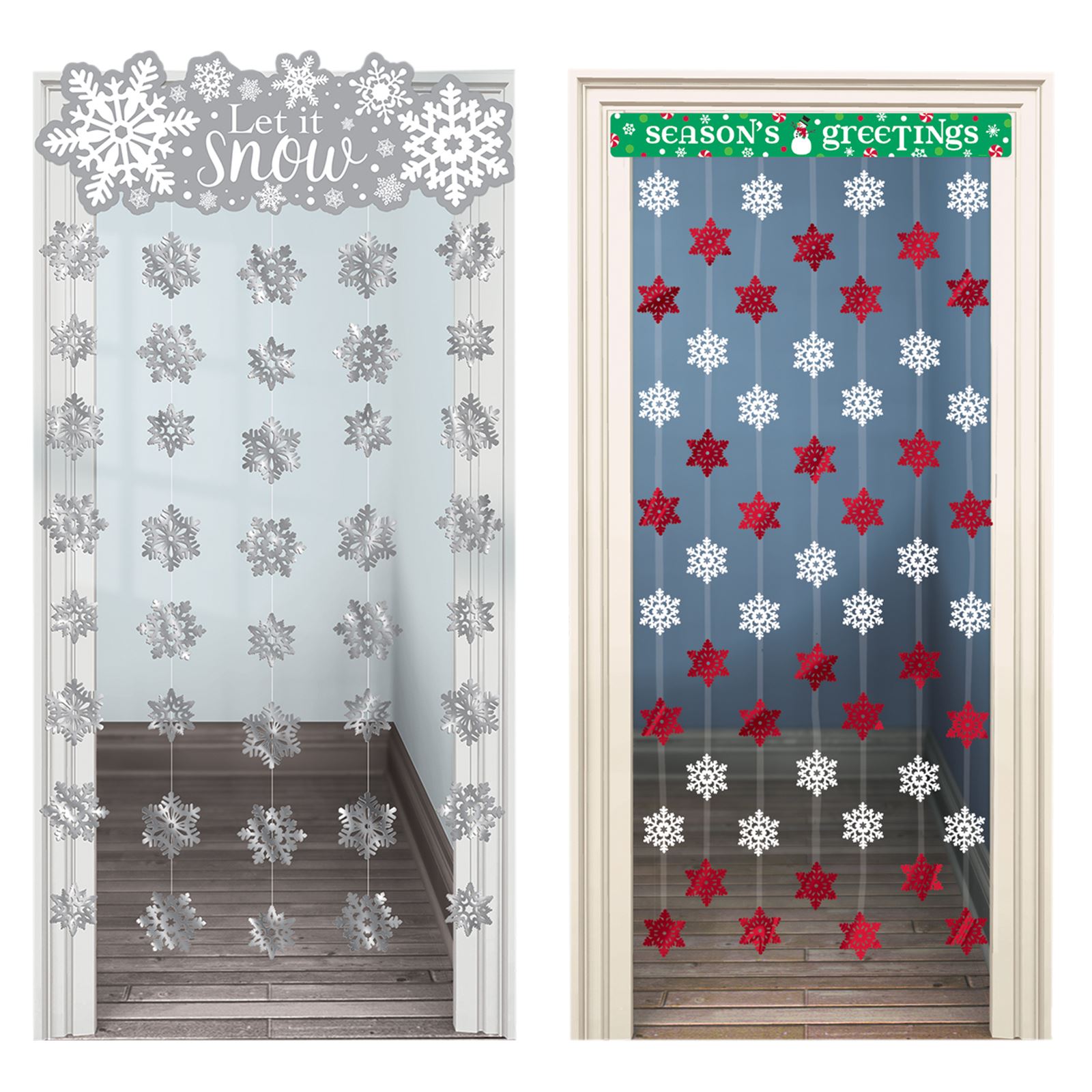 Snowflake Christmas Festive Door Curtain Hanging Wonderland Party Decoration Ebay