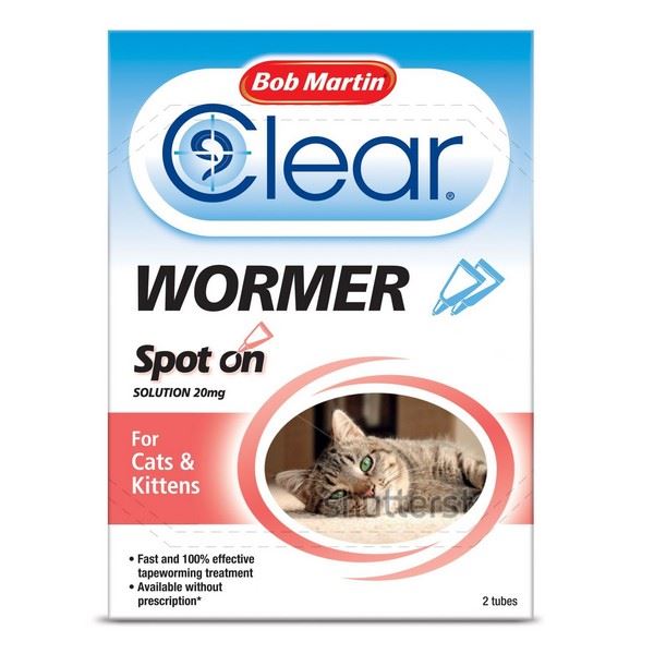 Bob Martin Clear Wormer Spot On Fast Effective Tapeworm Treatment for