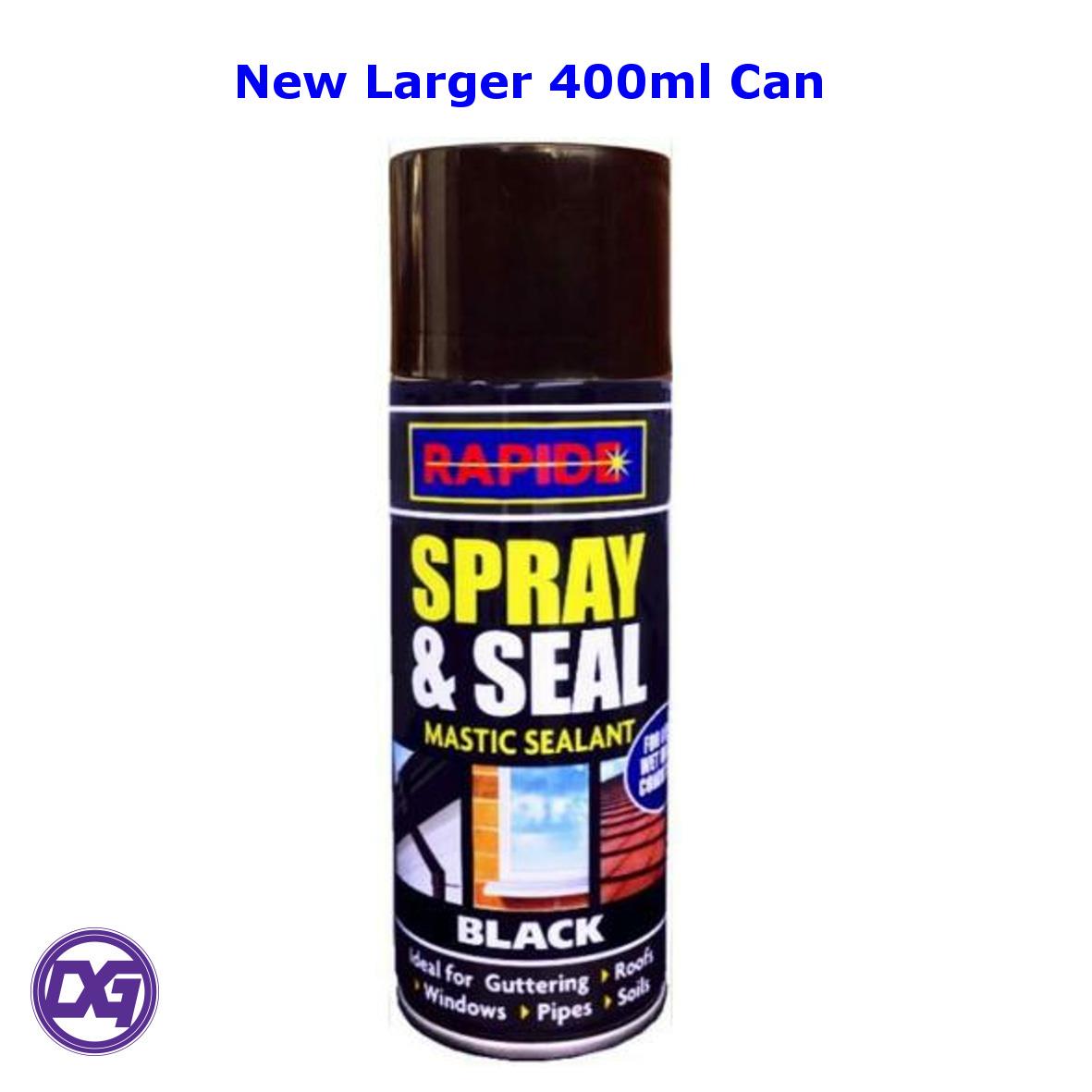 1 x Black Spray N" Seal Mastic Leak Stop Gutter Pipes Roof Frames