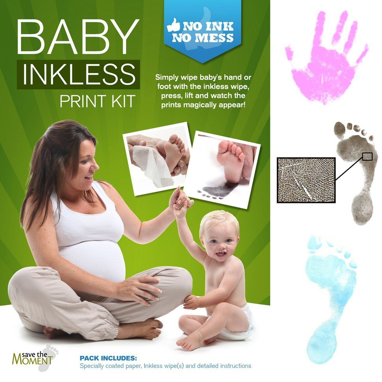 50 Wipes 100 Papers 50 x Nekoosa Inkless Handprint Footprint Kits Wholesale