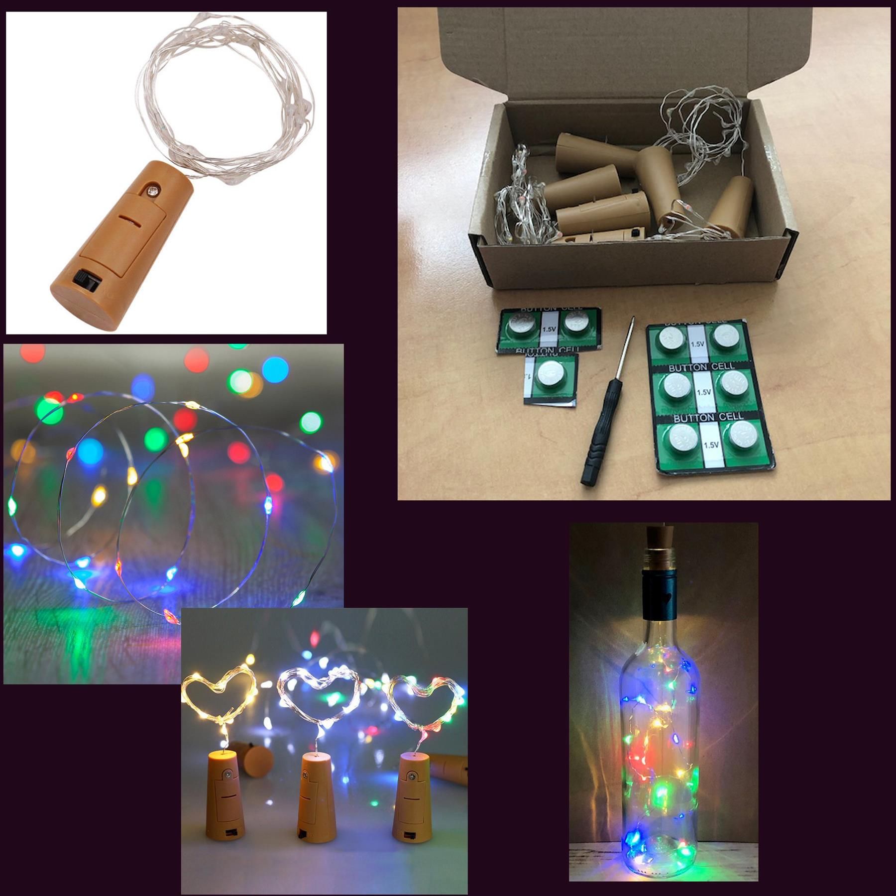LED Cork with 10 Lights on a String Bottle Stopper, Lamp, Light
