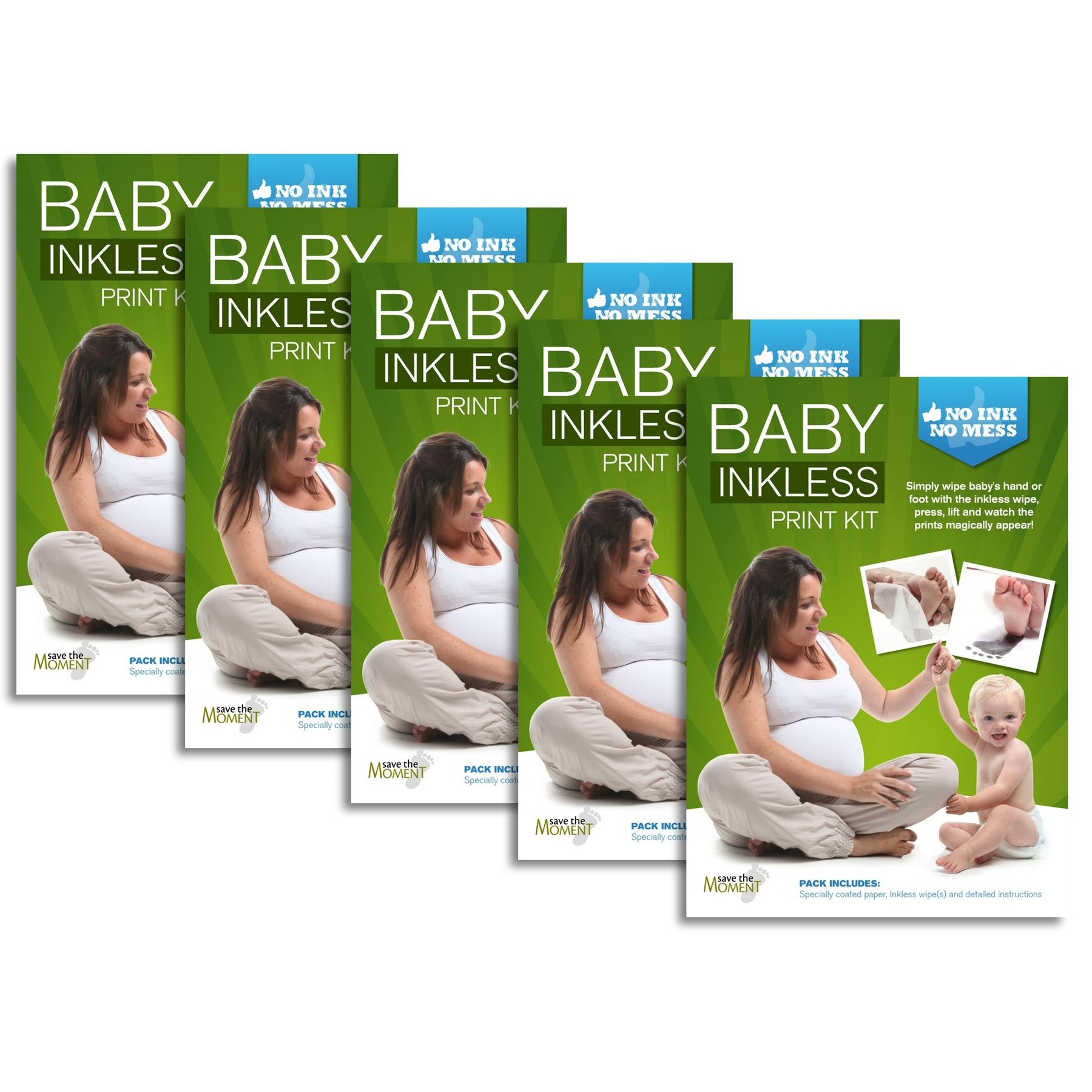 Kit de Huellas de Beb/é Ideal para montar un marco de fotos para huellas del beb/é para regalar o guardar como recuerdo Limpio y Seguro Incluye 1 toallitas especial y 4 hojas de papel sin tinta