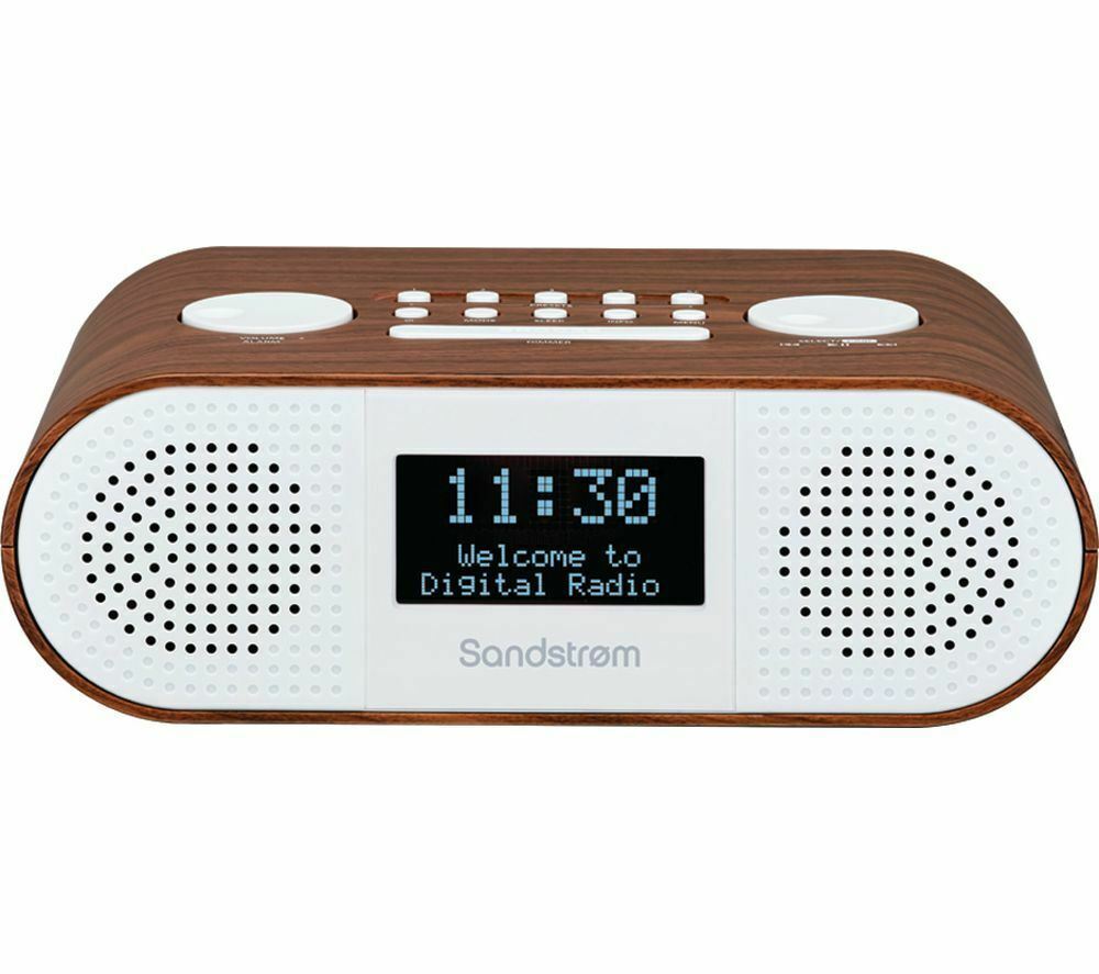SANDSTROM SDBTW18 DAB+/FM Bluetooth Clock Radio Wood Currys